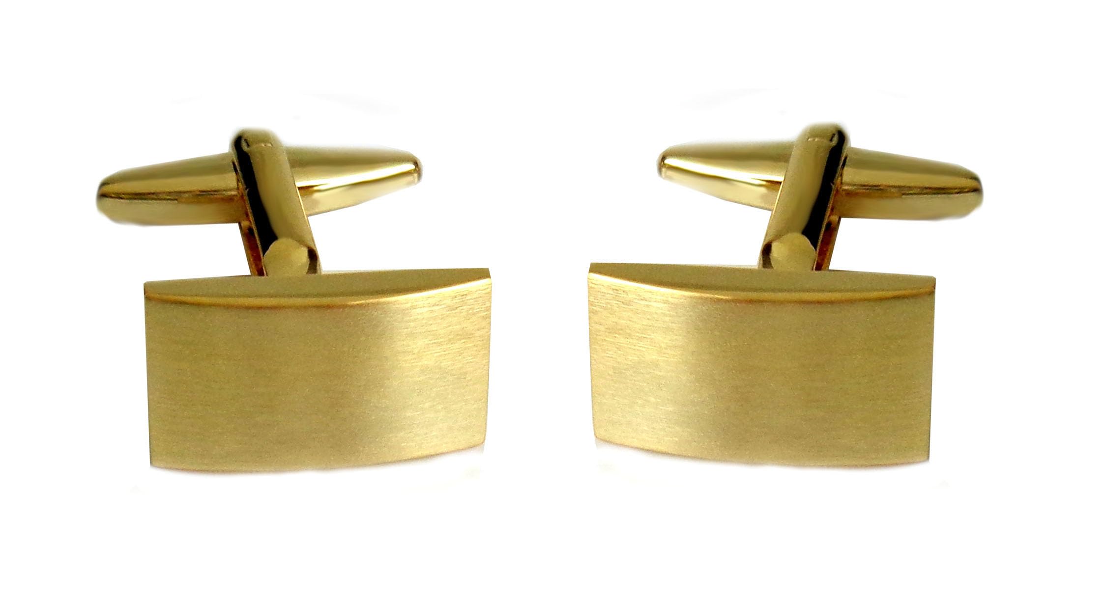 Set Manschettenknöpfe Krawattennadel kurz ca. 5,5 cm vergoldet matt inkl. Geschenkboxen