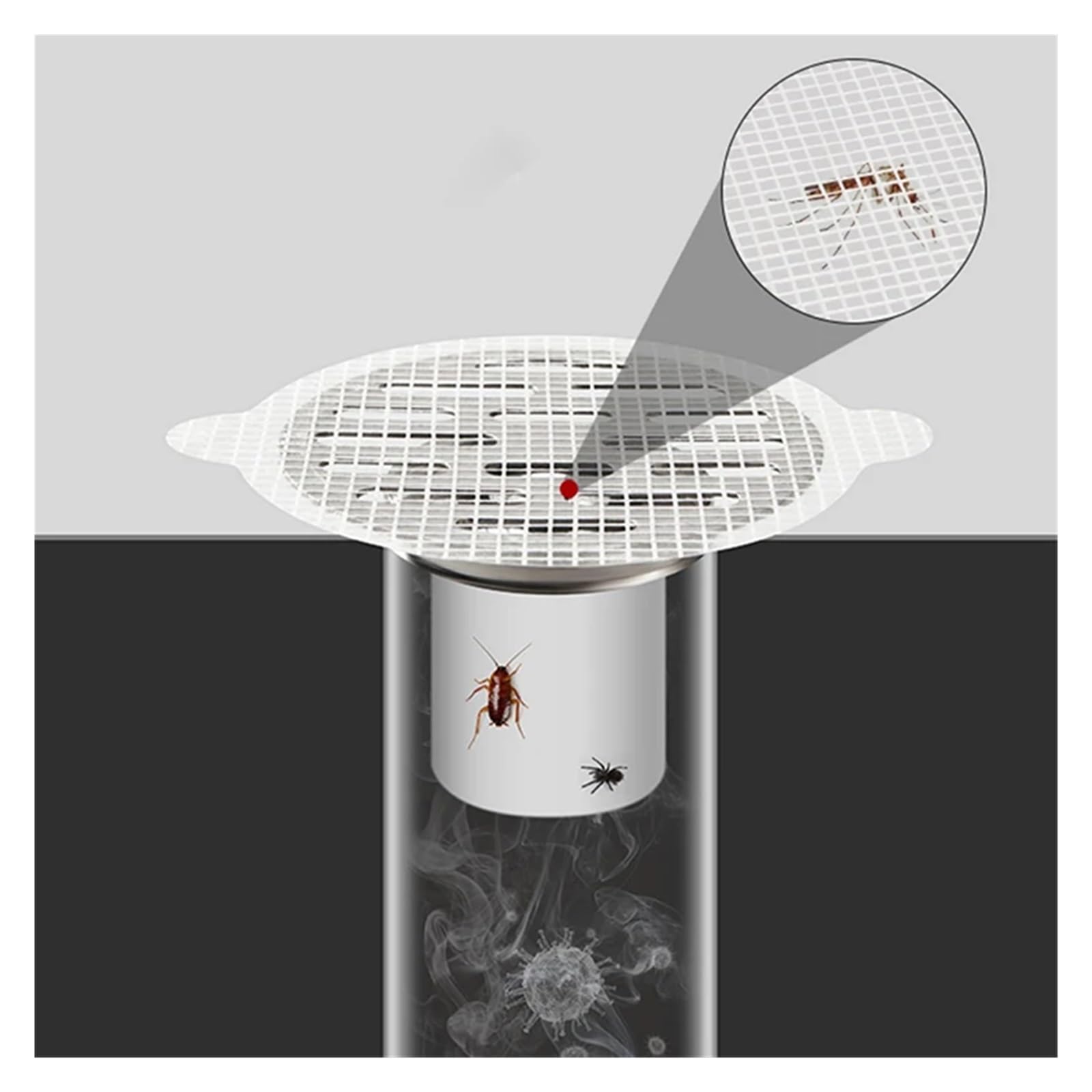 Adhesivo para Rejilla de Suelo, Pegatinas de Drenaje de Malla for recogedor de Pelo for baño, Ducha, Fregadero de Cocina, 90-110mm, 10/20/30 Uds.(10cm-10pcs,2SET)