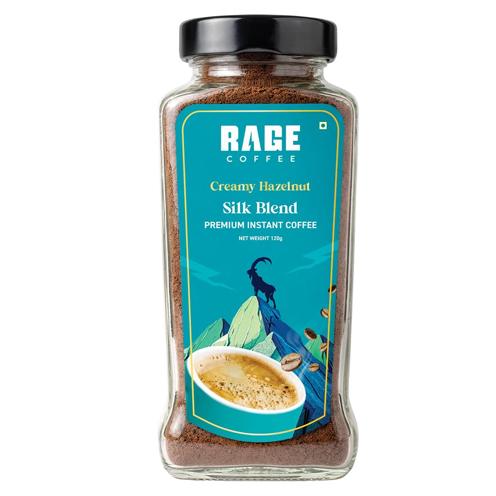 Rage Coffee Silk Blend – Creamy Hazelnut Instant Coffee | Premium, Bold & Smooth Flavor | 120g Jar | 100% Arabica | Perfect for Hot & Cold Brews-image-13