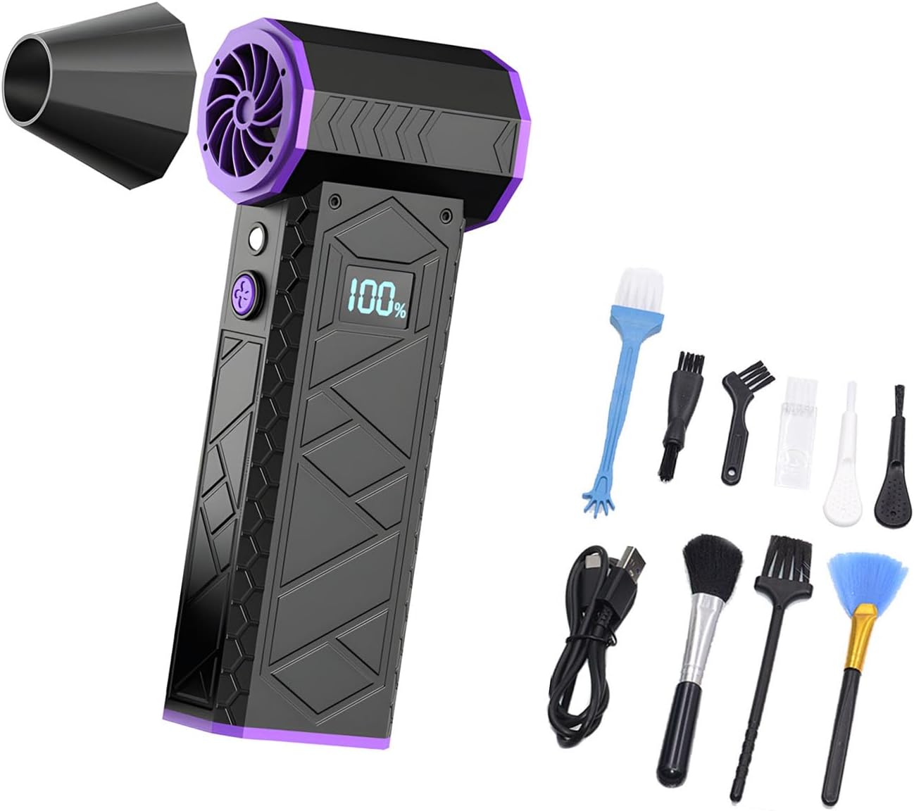 1pc Portable Ergonomic Electric Blower with Rechargeable Battery for Easy Removal Indoor Outdoor Rechargeable Battery for Easy Removal Indoor Outdoor