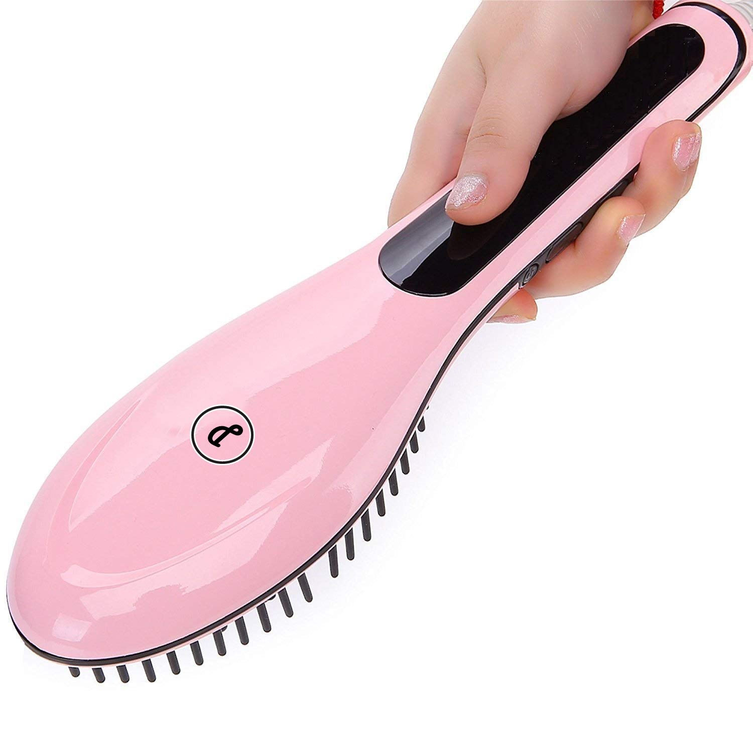 Debire Professional Ceramic Fast Hair Straightener Saloon Style Straightening Comb Brush With Temperature Control (Pink-1) 3