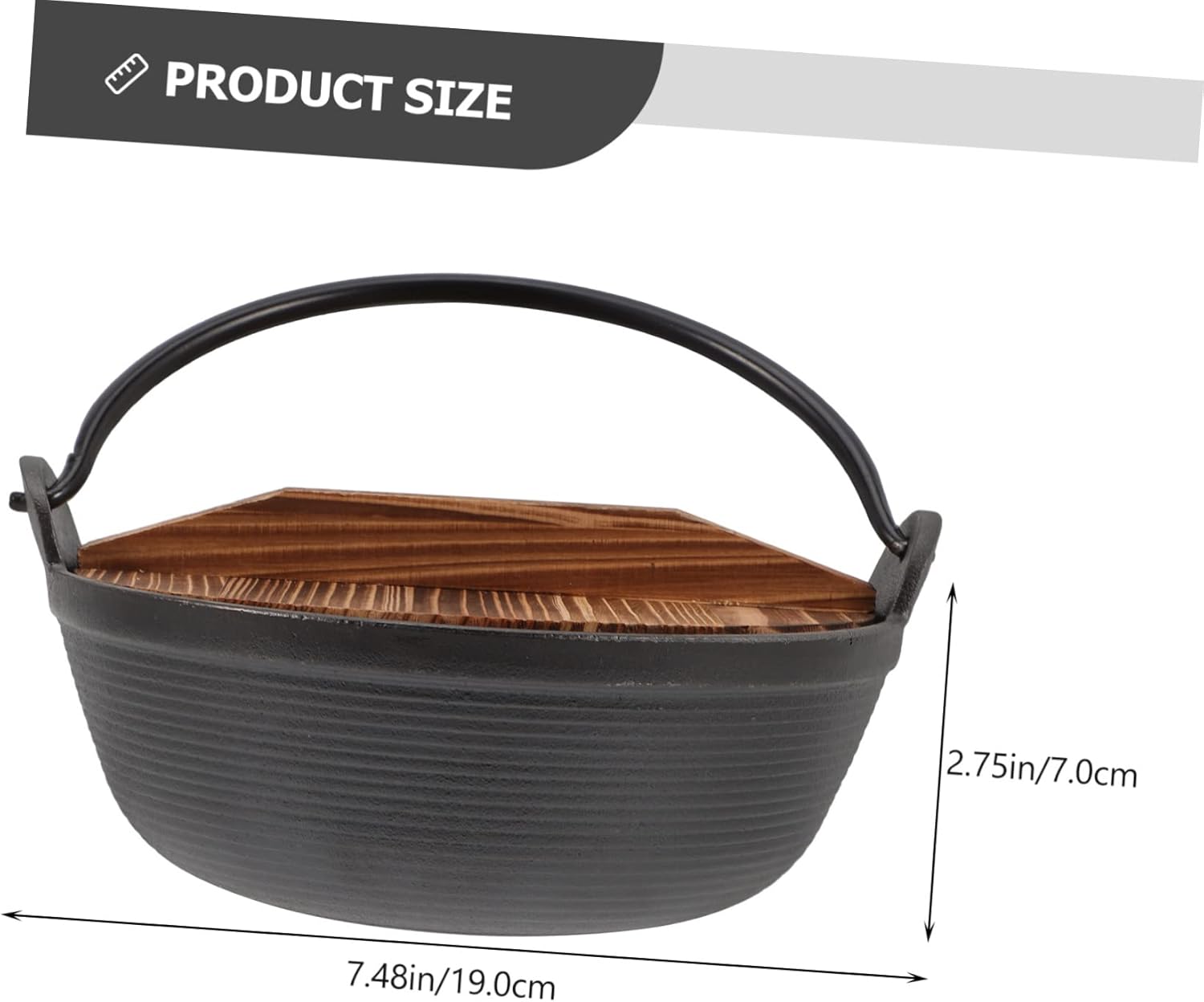 iplusmile Cast Iron Stew Pot with Lid Japanese Style Non Coated Soup Saucepan for Cooking Boiling Stewing Stir Fry with Convenient Handle for Household and Outdoor Camping