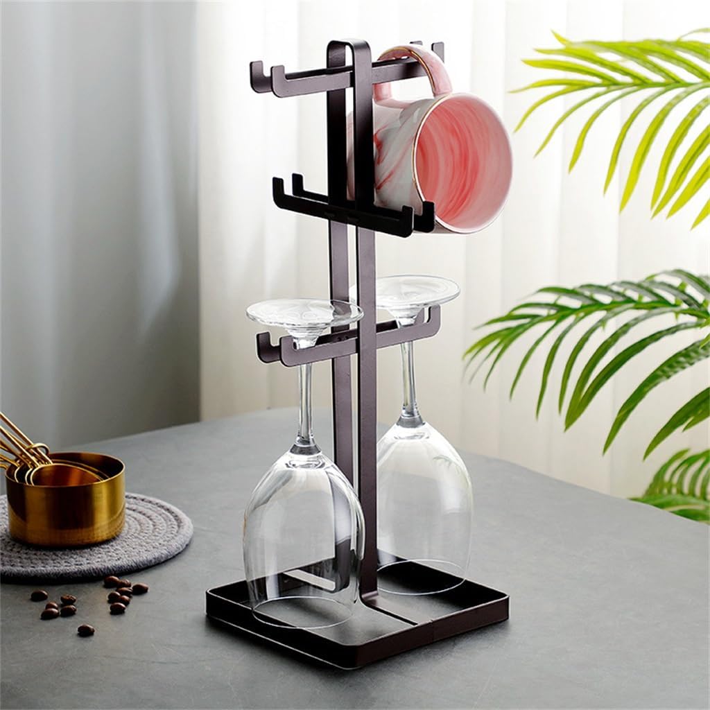 Iron Art Red Wine Cup Hanging Hanger Coffee Drainage Rack Mug Storage