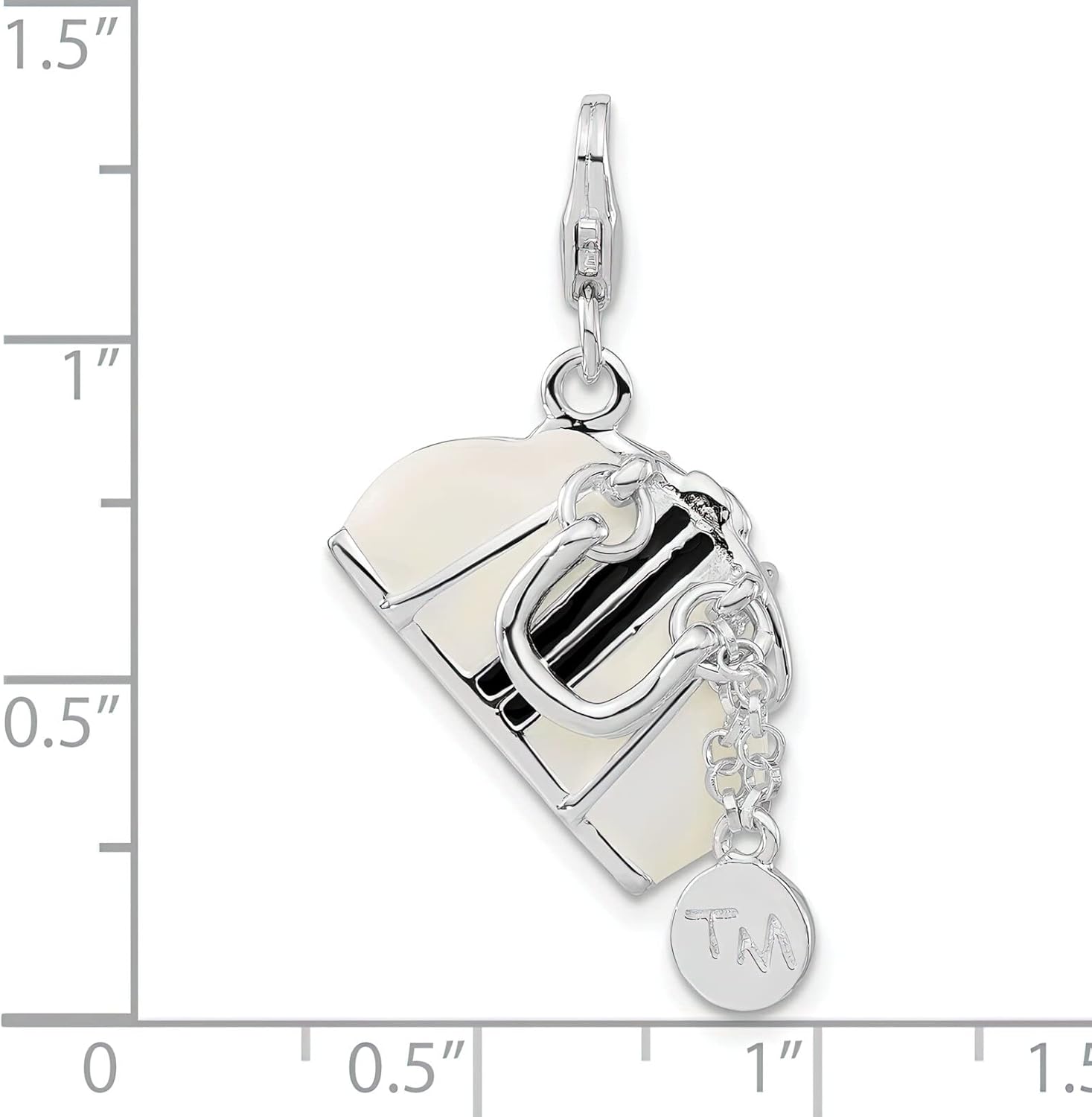 Sterling Silver Purse Lobster Clasp Charm