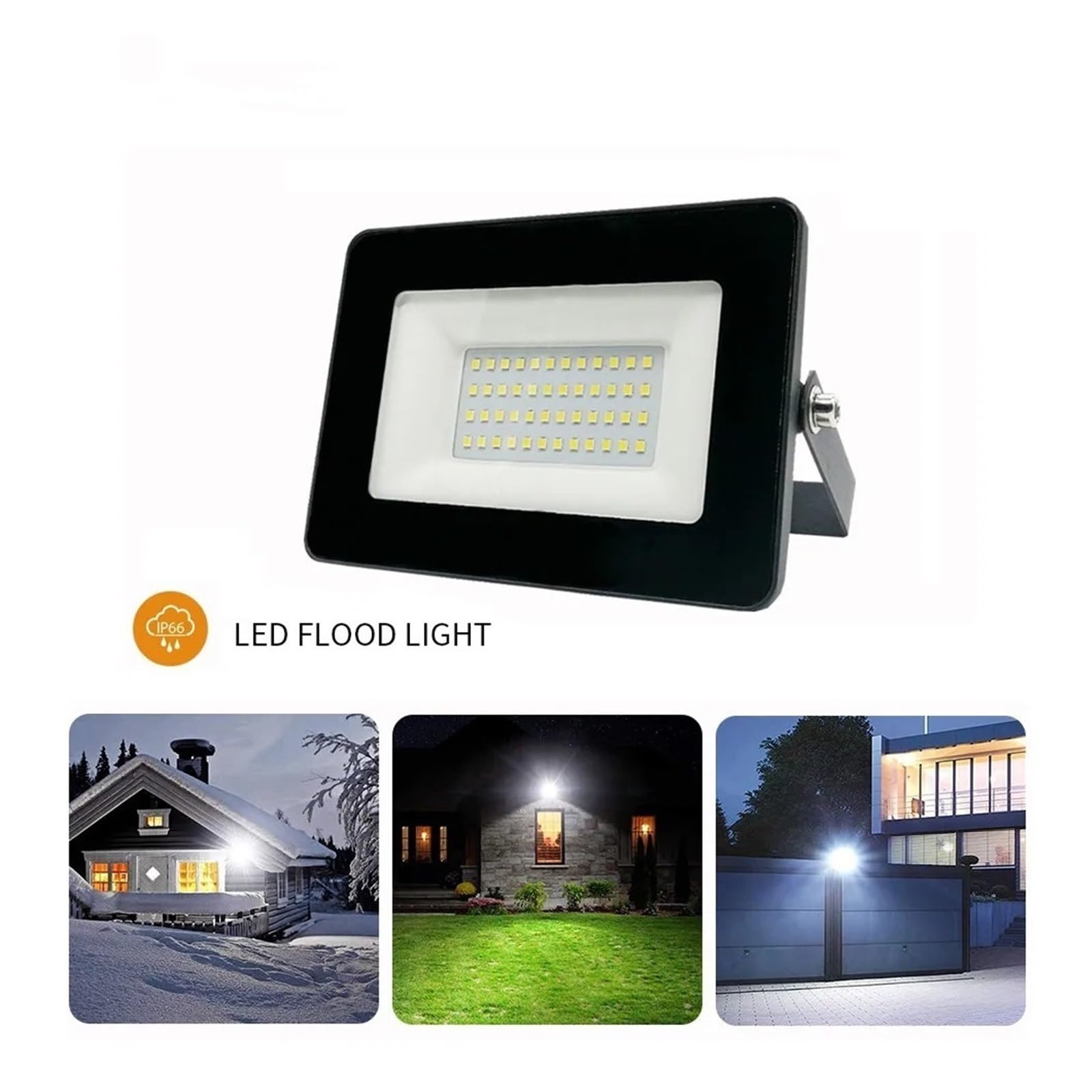 Proiettore A LED 300W Proiettore A LED IP66 Riflettore Da Parete For Esterni Impermeabile Illuminazione Faretto Quadrato Da Giardino(Warm White)
