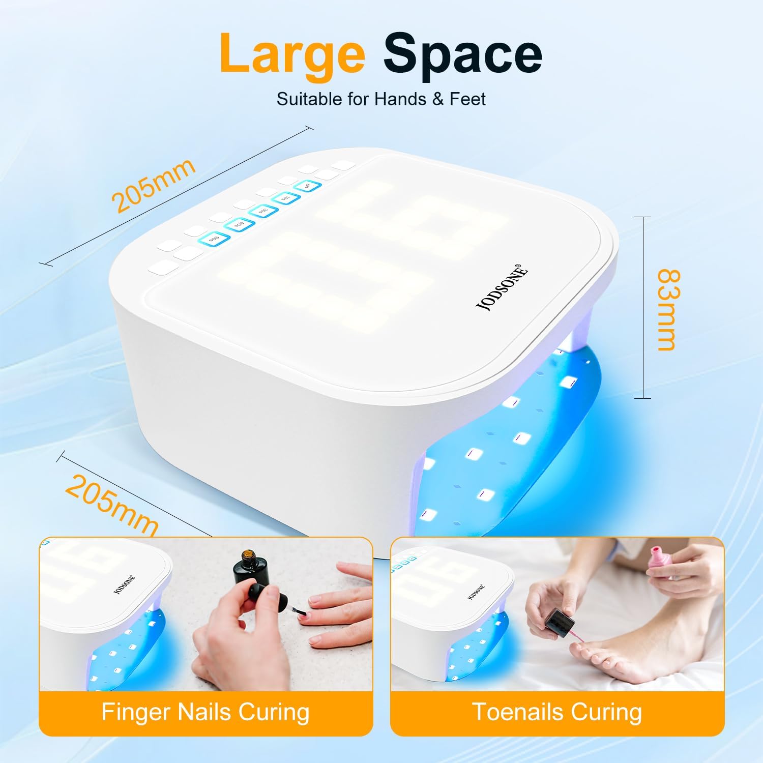 JODSONE Cordless Professional U V Nail Lamp with 4 Timed Digital Reversible Display Nail Lamp Large LCD Display Rechargeable for Salon or Home Use