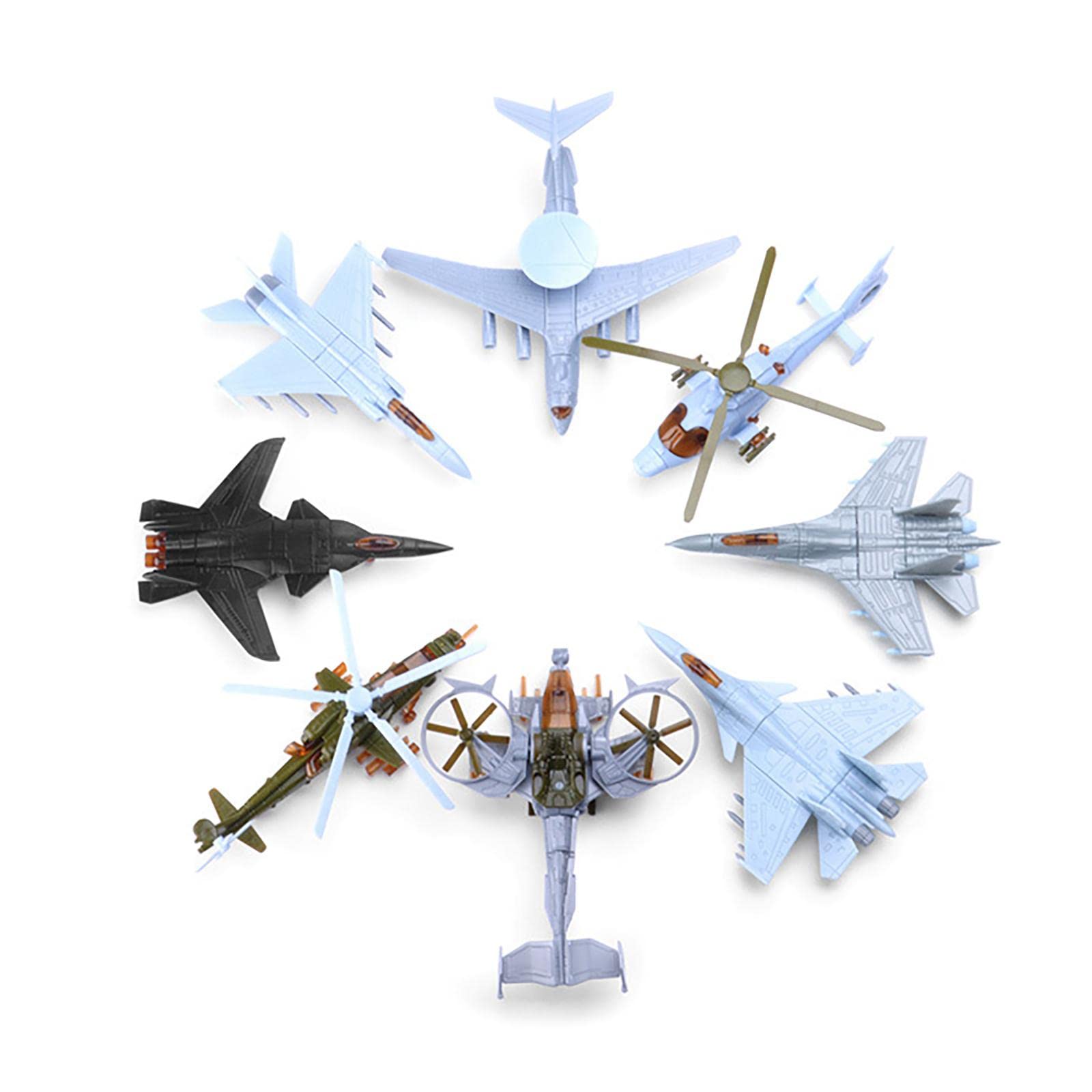 Amazon.co.jp: MOUDOAUER 8個 11cm プラスチック 戦闘機 4D 戦闘機