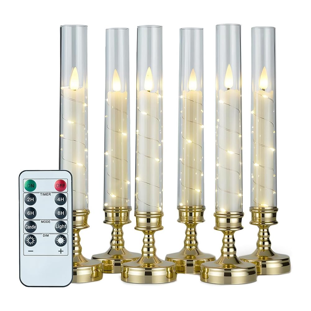 Bougies LED scintillantes sans flamme avec télécommande lot de 6 veilleuses pour intérieur