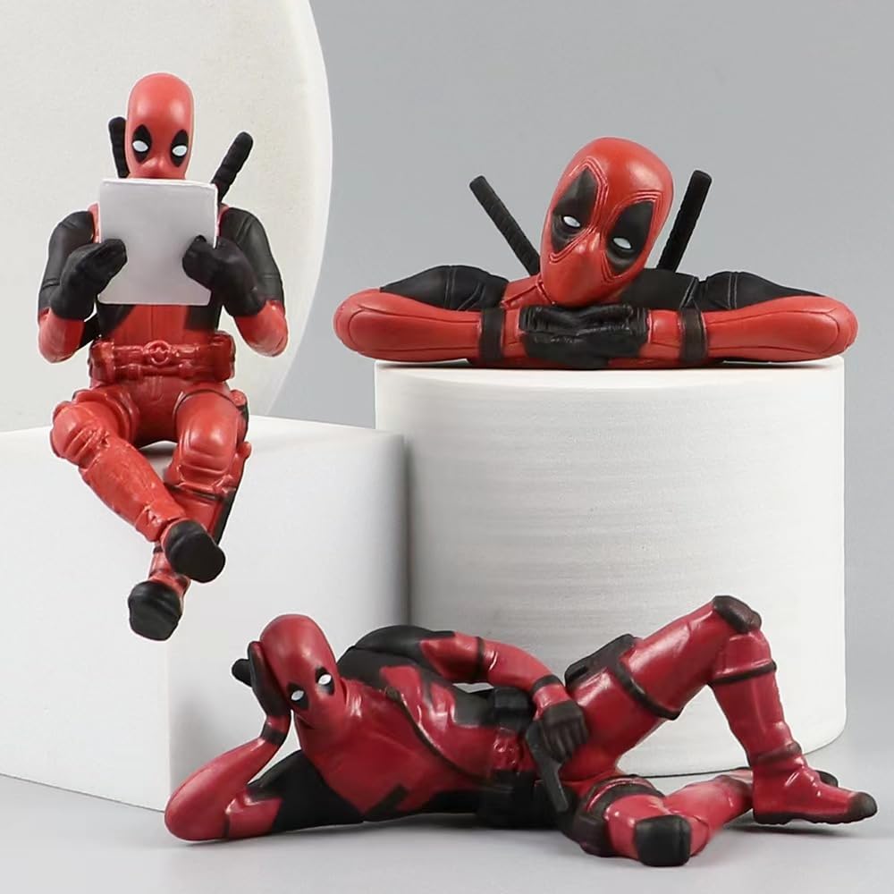 3X Accesorios de decoración Interior de automóvil,Muñeco Deadpool,Decoración de Espejo Retrovisor de Coche,Ideal para coleccionistas y exhibidores de Regalos de cumpleaños Infantiles