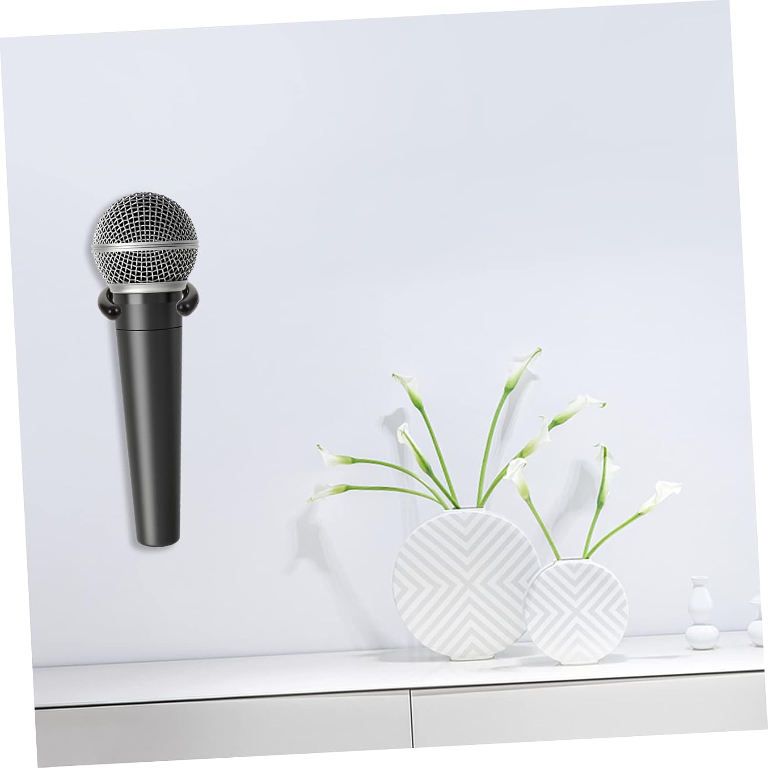 ibasenice 16pcs Conference Microphone Holder Wireless Mic Stand Wall Hanger Hook Home Mic Storage Rack