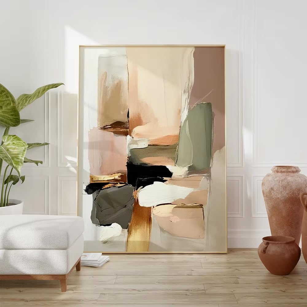 DFZEWKI Modern Abstract Art Neutral Minimalism Posters Prints Contemporary Color Aesthetic Canvas Painting Office Home Decor(30x40cm(12x16in)/No frame)