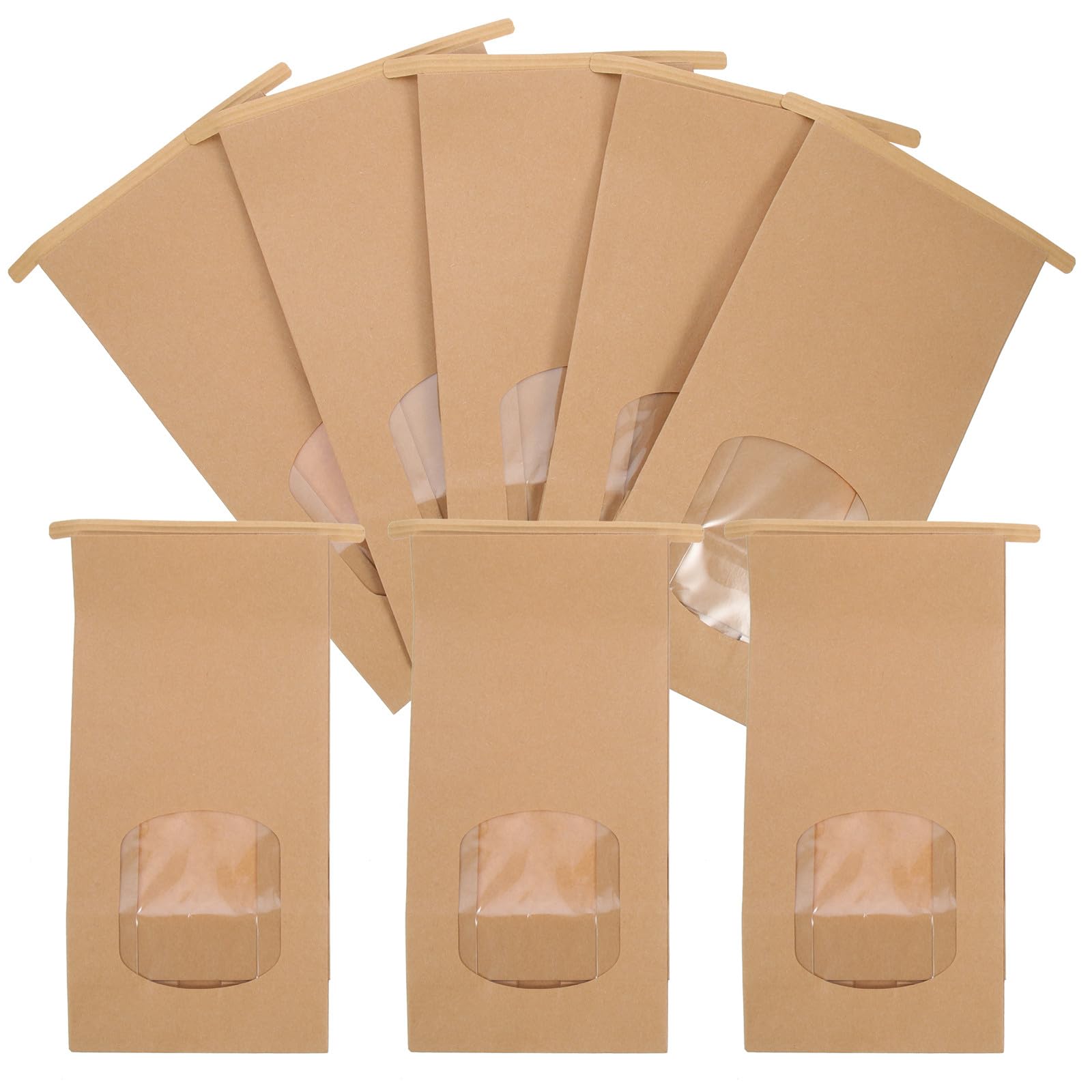 Tofficu Sacchetti per Confezionare Snack e Dolci 100 Kraft 8oz per Biscotti Finestra Trasparente Resistenti e Anti per Feste e Regali