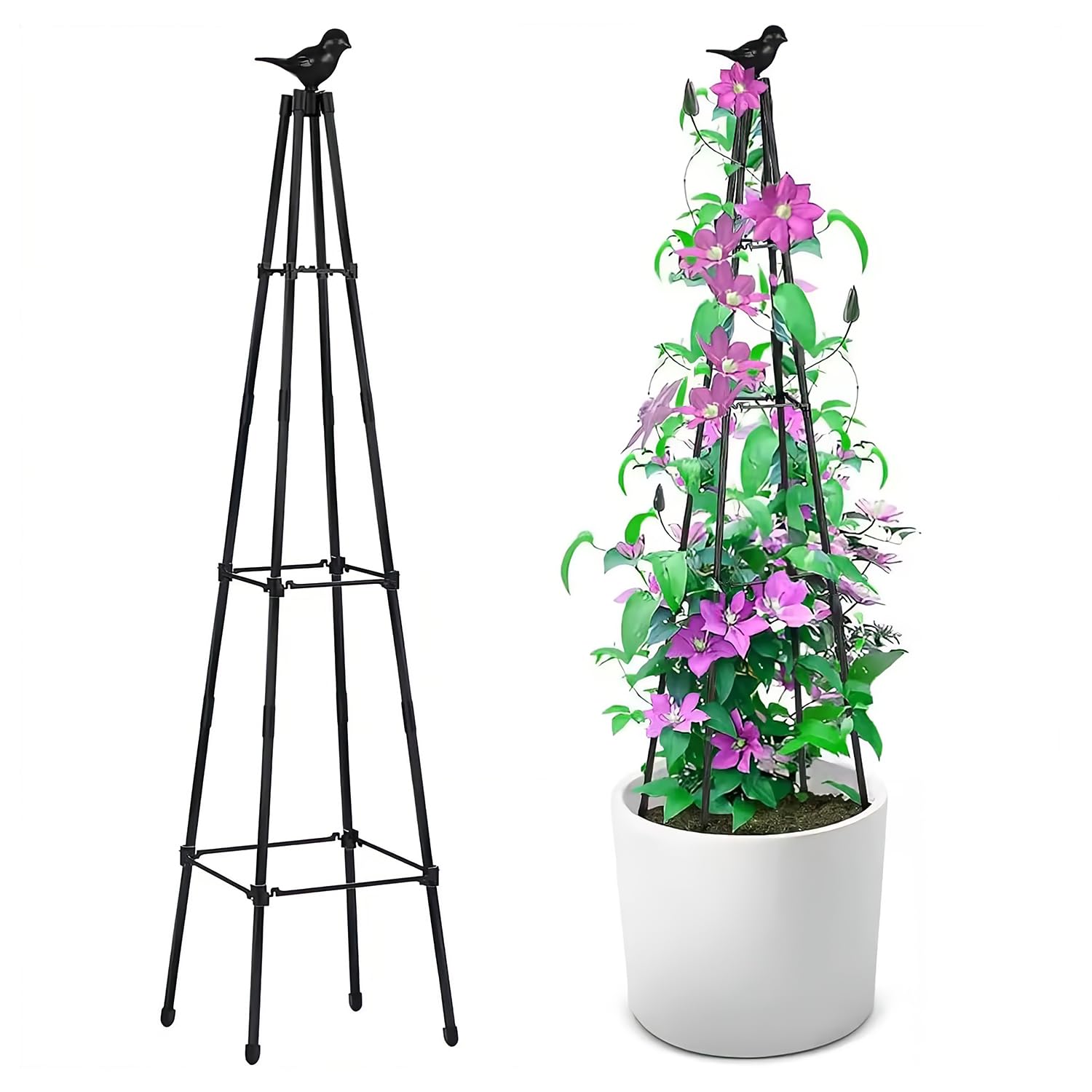 HASTHIP® 120CM Trellis for Climbing Plants - Plastic Climber Support for Plants - Adjustable Triangle Creeper Plant Support - Plant Support for Climbers - Plant Support Sticks for Clematis, Roses, Ivy