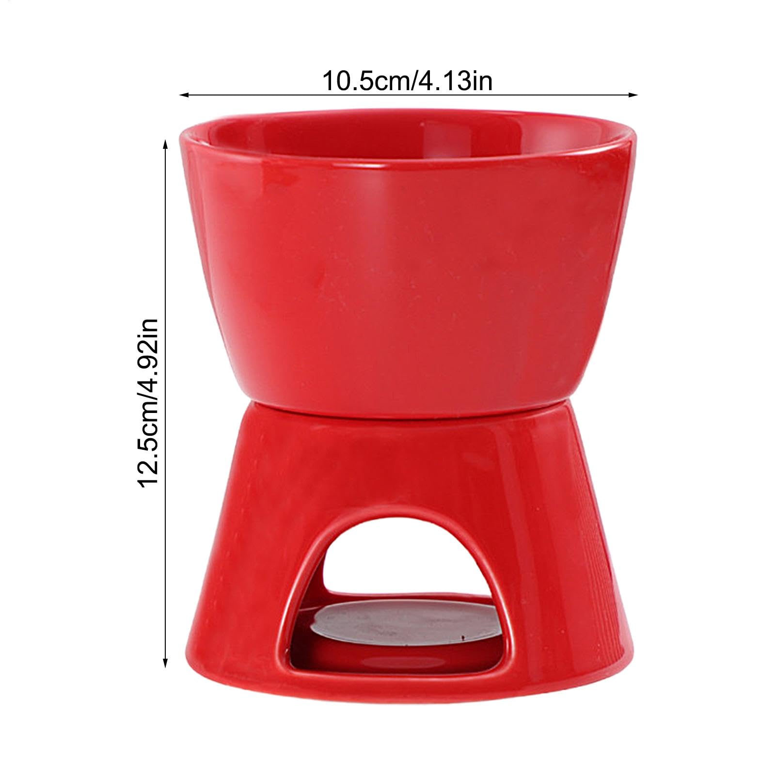 Melting Fondue Cup - Fondue Cup Ceramic Melting Pot with 2 Forks | Fondue Pot Set for Chocolate | Ceramic Chocolate Warmer Cup Kit - Large Capacity Melt Hot Pot Cup for Picnics Parties Teas