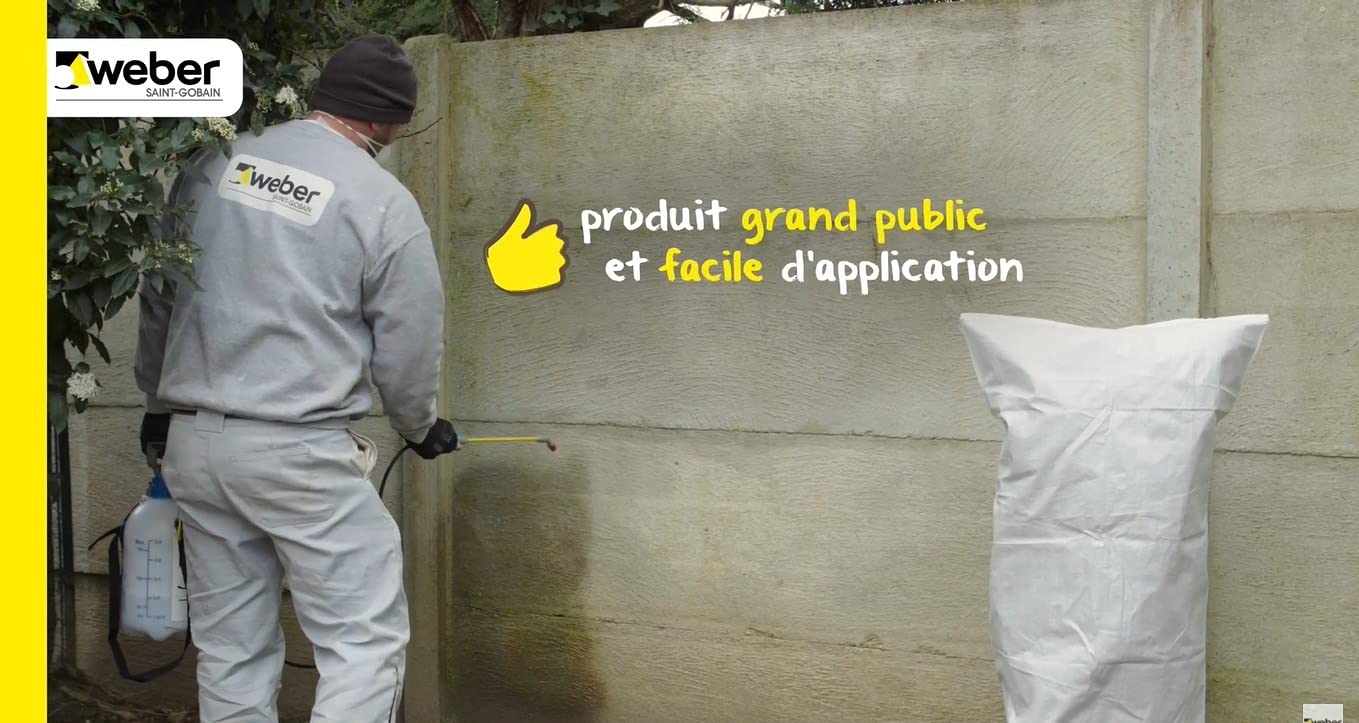 Nettoyant Façades contres les pollutions végétales, traitement curatif et préventif, prêt à l'emploi, 5L, Végétal Stop, WEBER