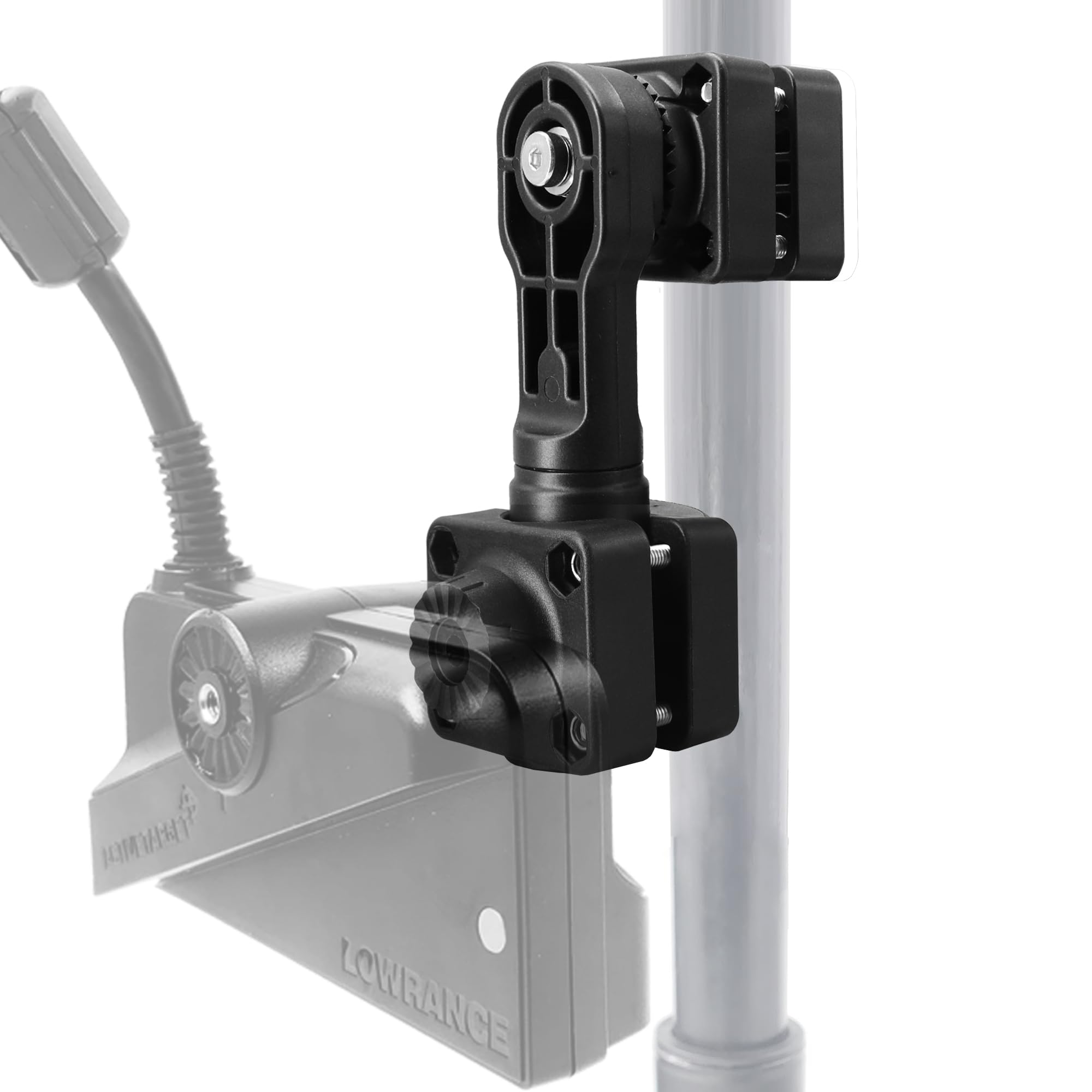 WINDFRD 0 Degree Transducer Pole Mount Compatible with Lowrance ActiveTarget 2 (AT2), Reinforced Nylon Trolling Motor Bracket, Replaces 000-15959-001, Heavy Duty Sonar Mount