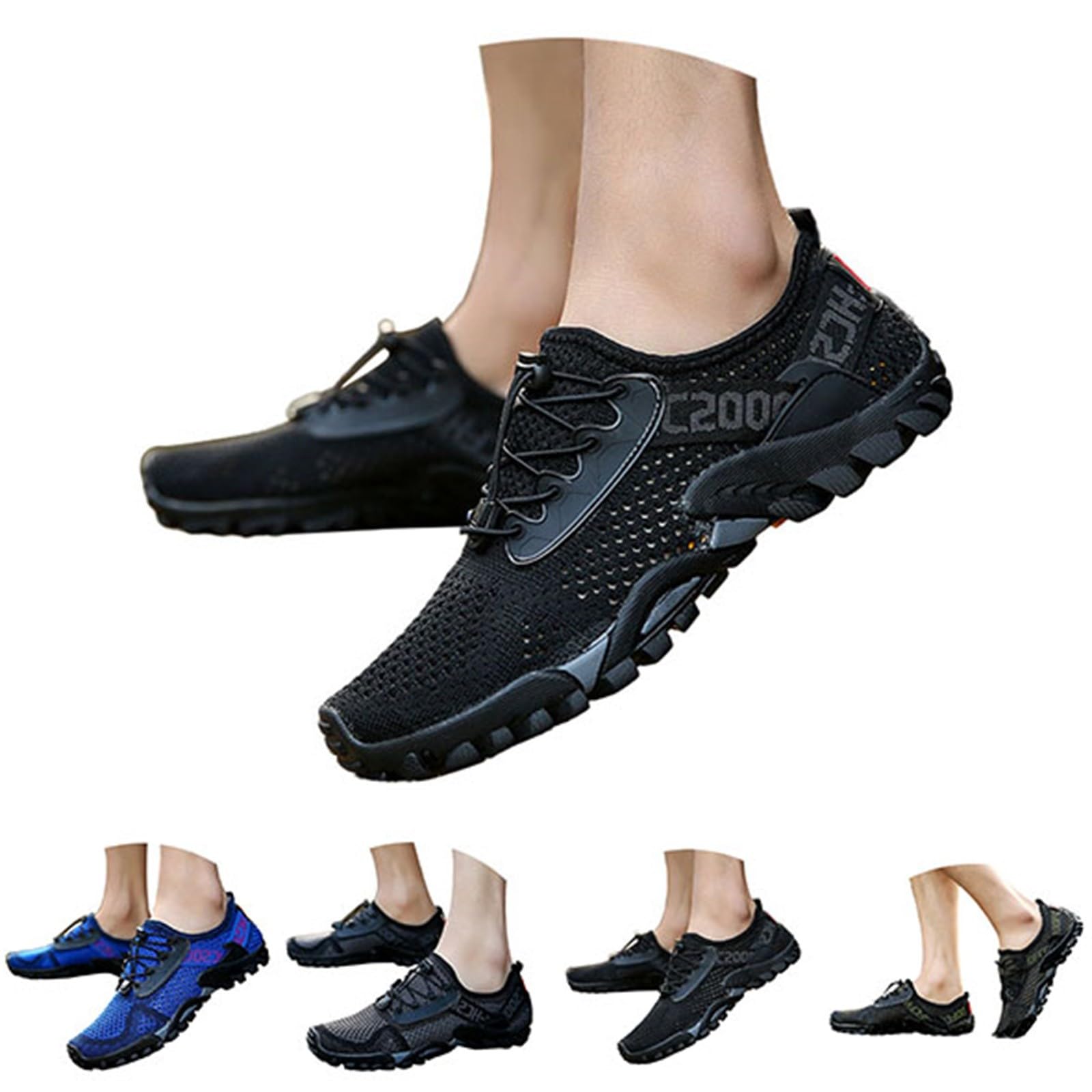 Barfußschuhe Herren Outdoor Wandern Trailrunning Schuhe Mesh Atmungsaktive | Badeschuhe Rutschfest Wanderschuhe Schnell Trocknend Trekkingschuhe Gedämpft Turnschuhe Sportschuhe Bequem Laufschuhe