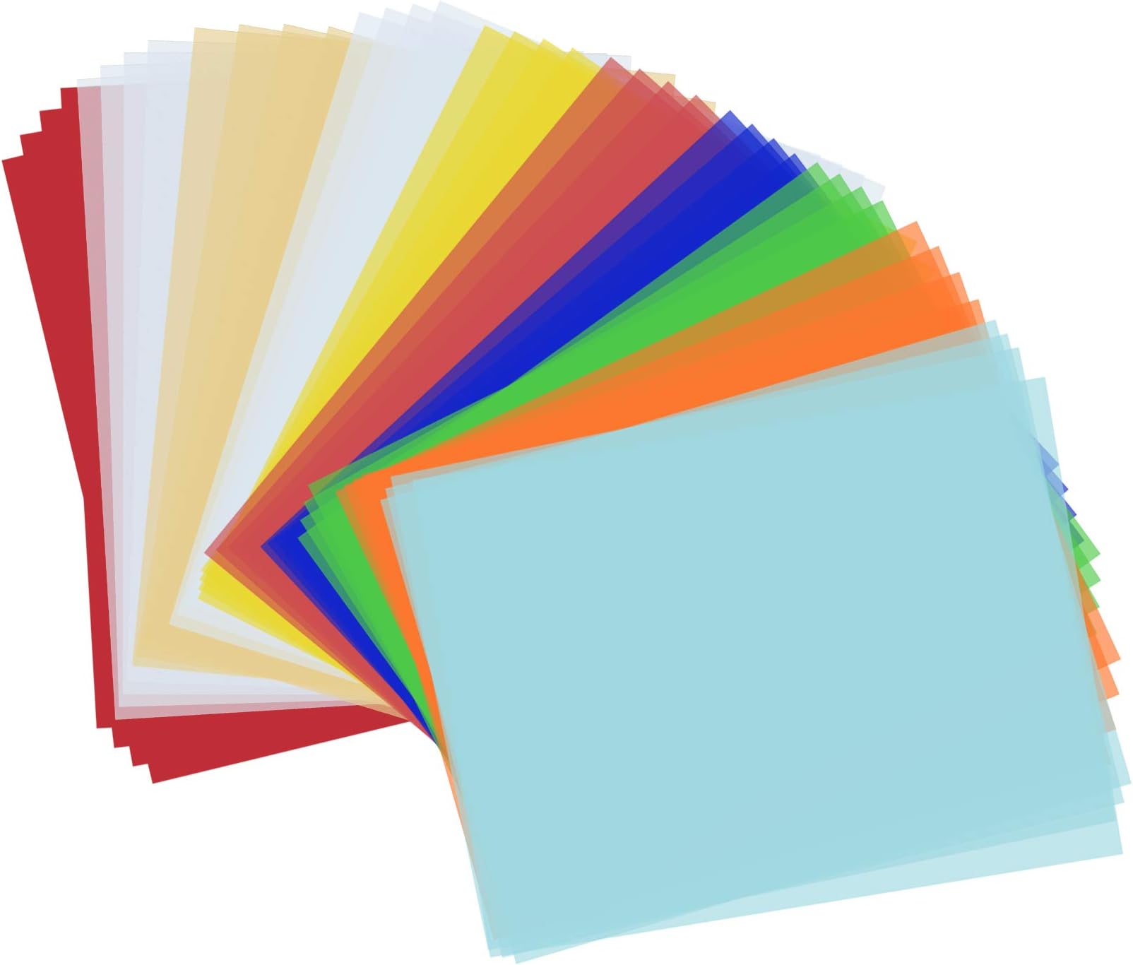 Colored Vellum Paper 8.5 x 11'' 50 Sheets Transparent Vellum Paper Translucent Printable Tracing Paper for Drafting Ink Jet Laser Printer (Multicolored)