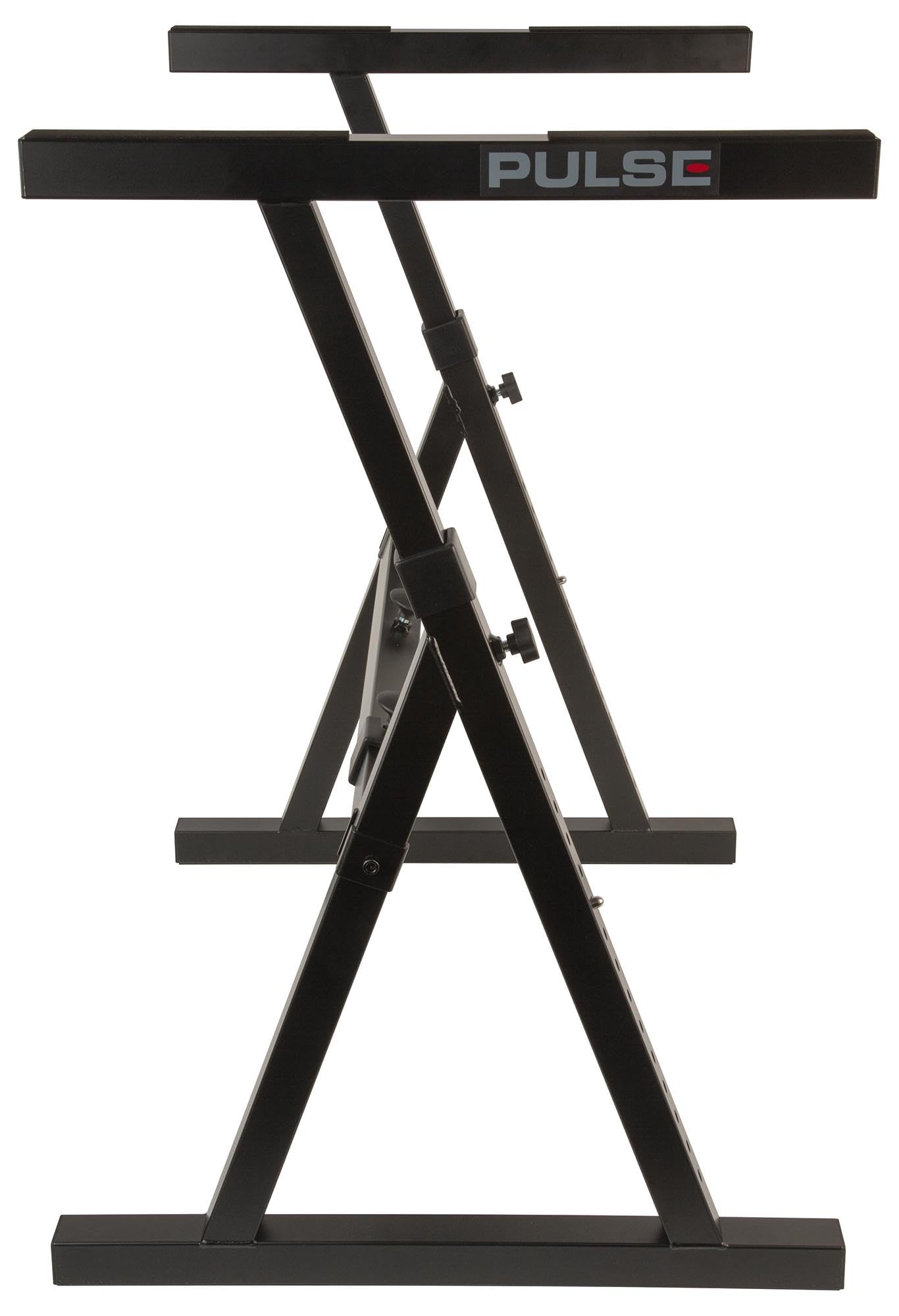 PULSE Heavy Duty Z Stand - Supporto regolabile per tastiera e attrezzatura DJ - Adatto a tastiere a 88 tasti, CDJ, giradischi e mixer - Carico massimo 80 kg