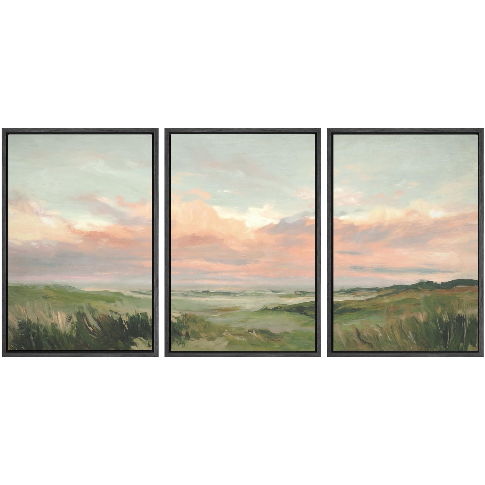 SIGNWIN Framed Canvas Print Wall Art Set Coastal Serenity Abstract Seaside Illustrations Modern Art Decorative Rustic Calm/Zen for Living Room, Bedroom, Office - 24"x36"x3 Natural — view 17