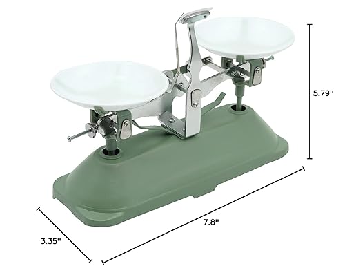 Miniatura 10 de nomal Balanza de equilibrio 705oz de balanza de doble bandeja con pesas y pinzas báscula de equilibrio mecánico para experimentos de física