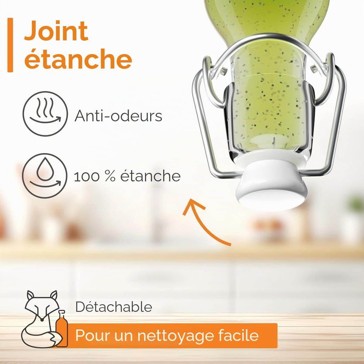 48x Bouteille en Verre avec Bouchon Mécanique 100ml - Bouteilles vides à remplir huile d'olive, bière, jus, liqueur