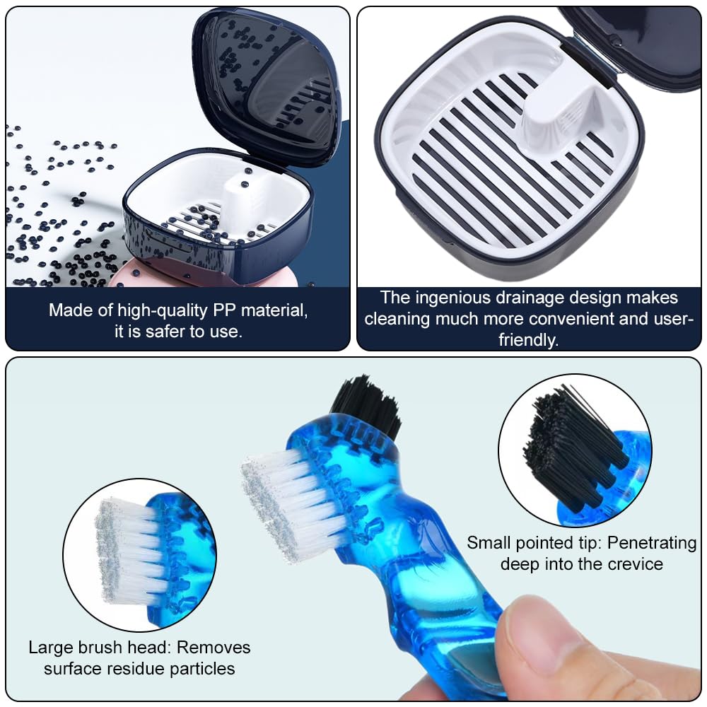 Boite Appareil Dentaire avec Passoire et Brosse à Dents | Boîte de Retenue Orthodontique, pour Stockage et Trempage Des Protège-dents