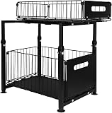 LANTUS Organizzatore Scorrevole Sotto Lavello a 2 Livelli, Cestelli Scorrevoli, Impilabile, Mensole per Armadio Cucina Bagno, 29 x 38 x 49 cm (Nero) - 4