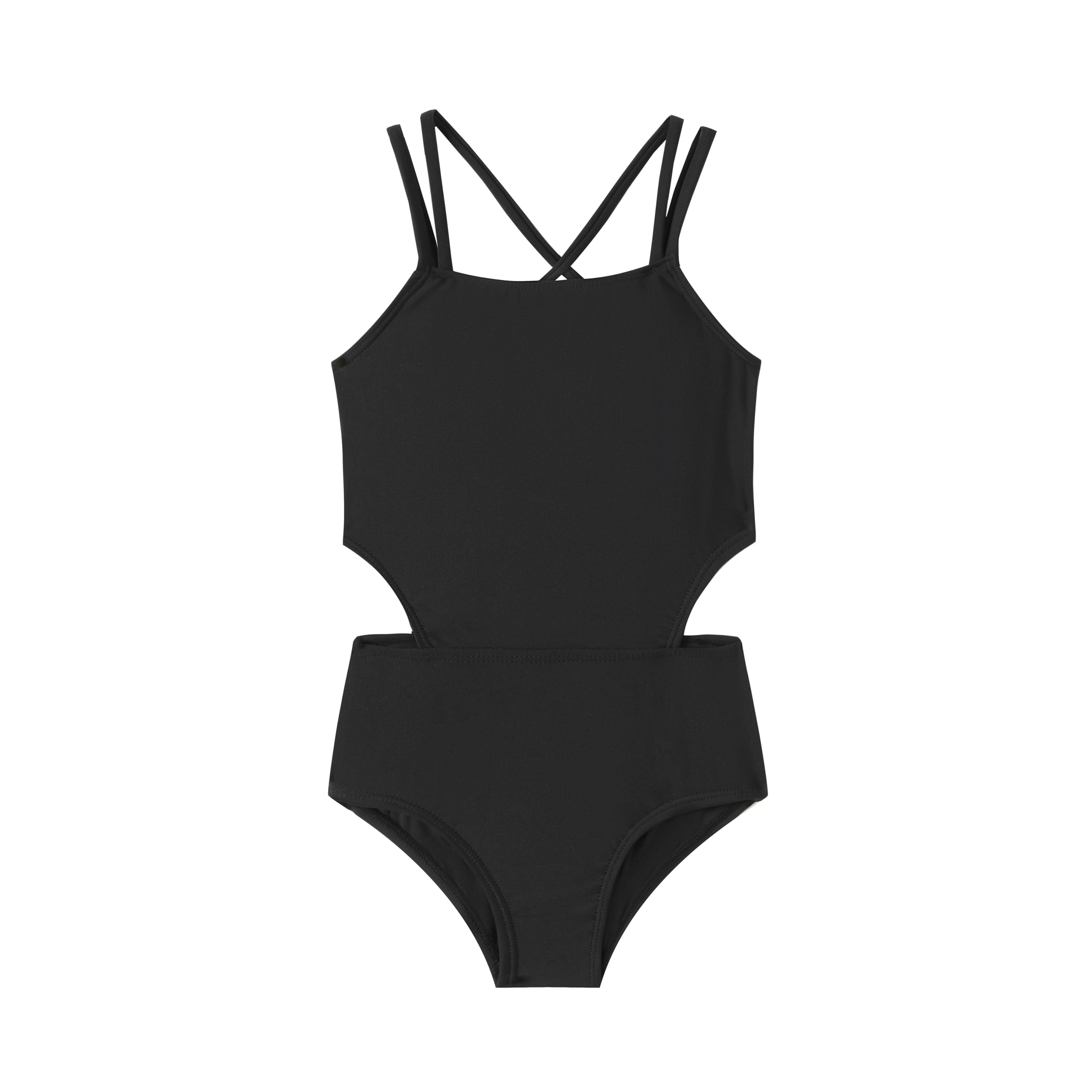 Photo 1 of LIZENS Girls' One Piece Leopard Swimwear Cut Out Spaghetti Straps Swimsuit Floral Beach Bathing Suit for Girls Toddler Kids(BDG5211,4-5T)
