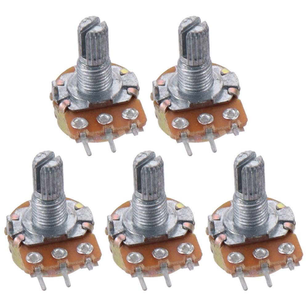 AllGIFT 5 Pcs B50K 50K Ohm Adjustment Single Linear Rotary Taper Potentiometer