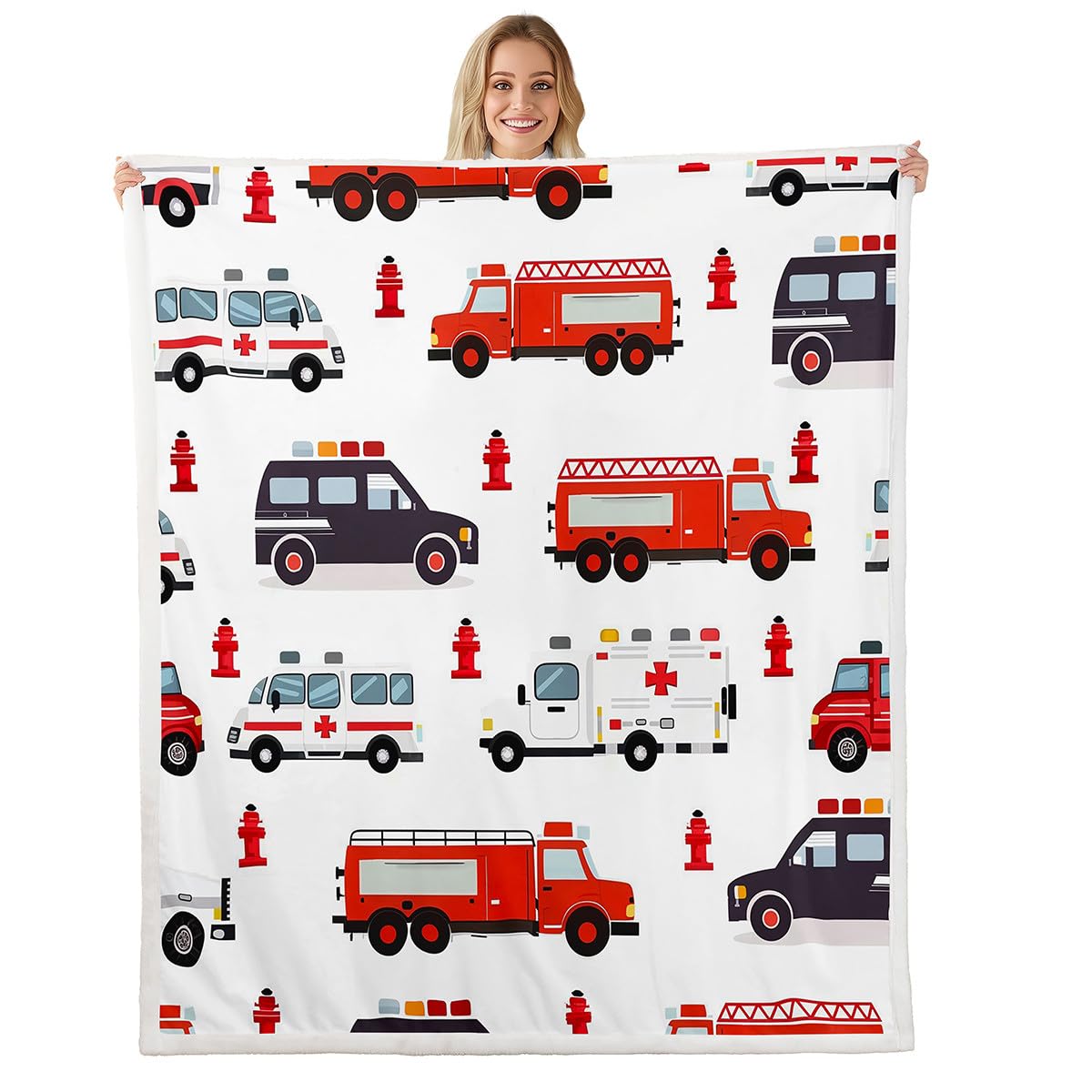 Couverture polaire fournitures de pompiers anti-froid pour lit et canapé enfant