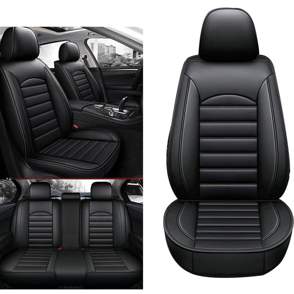 SSIMOO Set Coprisedili Auto per Opel Mokka/Mokka X 2012-2019, Coprisedile Anteriori E Posteriori Copri-Sedile Pelle Copri sedili Accessori,Black