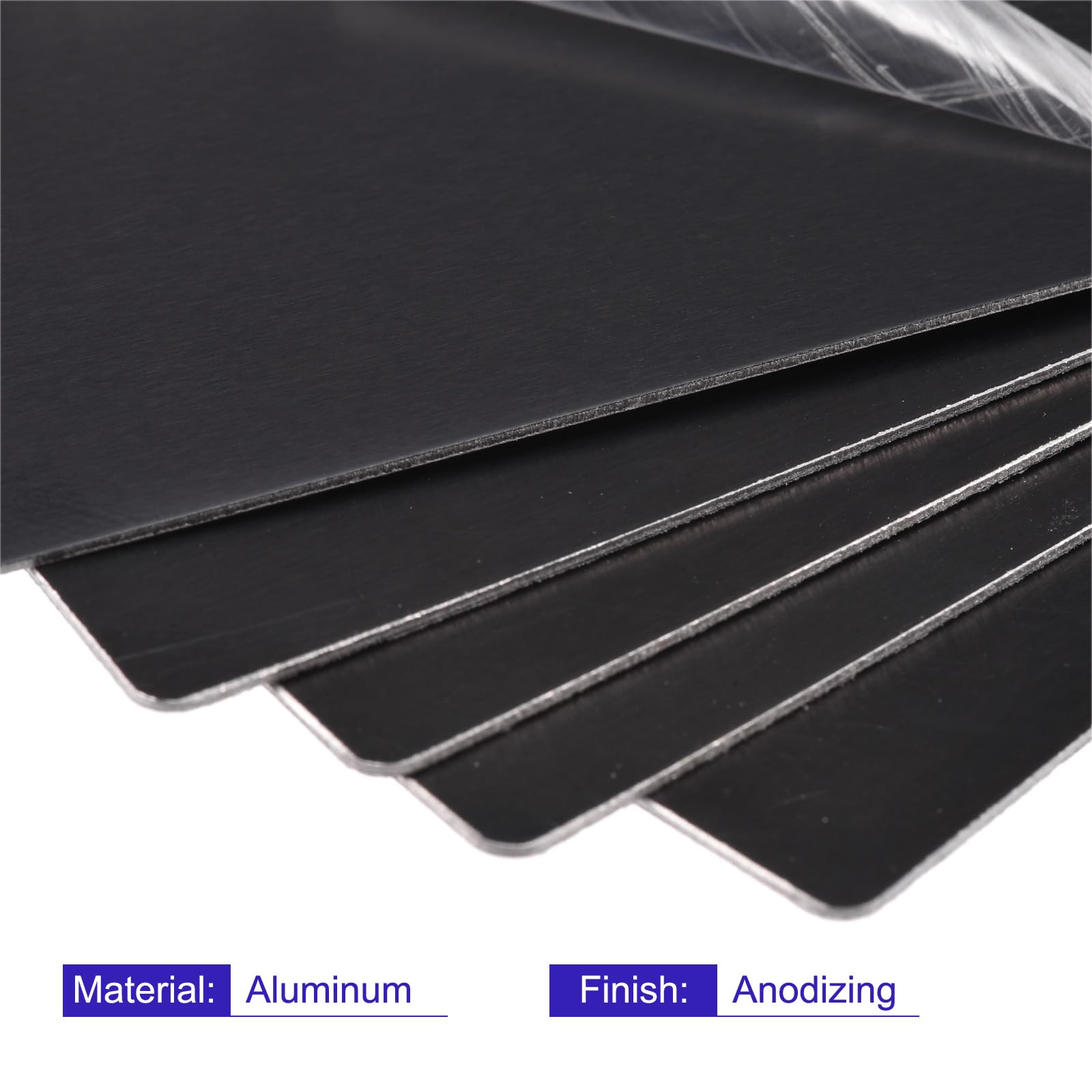 Sourcing Map Lot 10 Plaques Aluminium Anodisé Noir 85x50x0.8 Mm – Carte Métal Gravure Laser