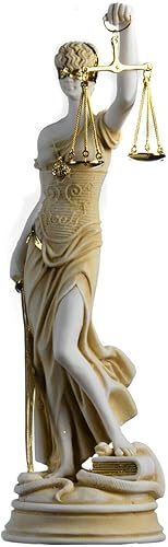 Miniatura 2 de Estatua de la diosa griega antigua Themis, figura ciega de la justicia, hecha a mano, escultura de abogado, regalo con acabado dorado, 13.8 pulgadas