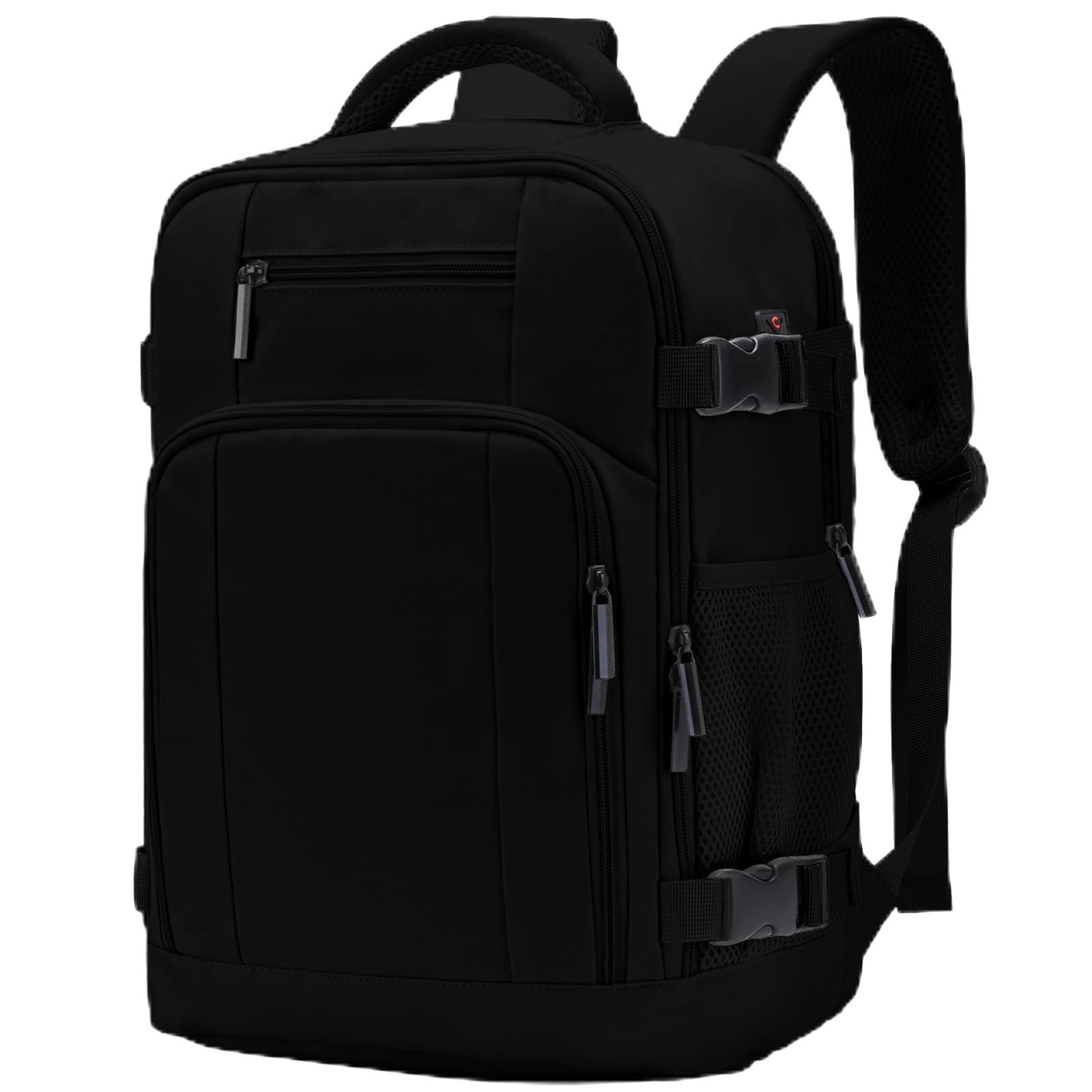 Plecak podróżny do kabiny samolotu 40x30x20, plecak kabinowy Ryanair, torba podróżna Ryanair 40x20x30 jest wodoodporny, bagaż podręczny z portem ładowania i kieszenią antykradzieżową, Czarny