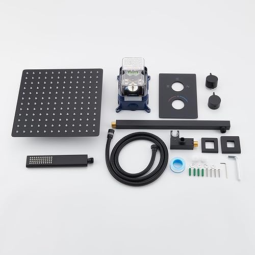 Miniatura 52 de IRIBER - Sistema de ducha de lluvia con cabezal de ducha fijo y de mano de alta presión cepillado níquel,Oro cepillado,Cromado,Oro rosa