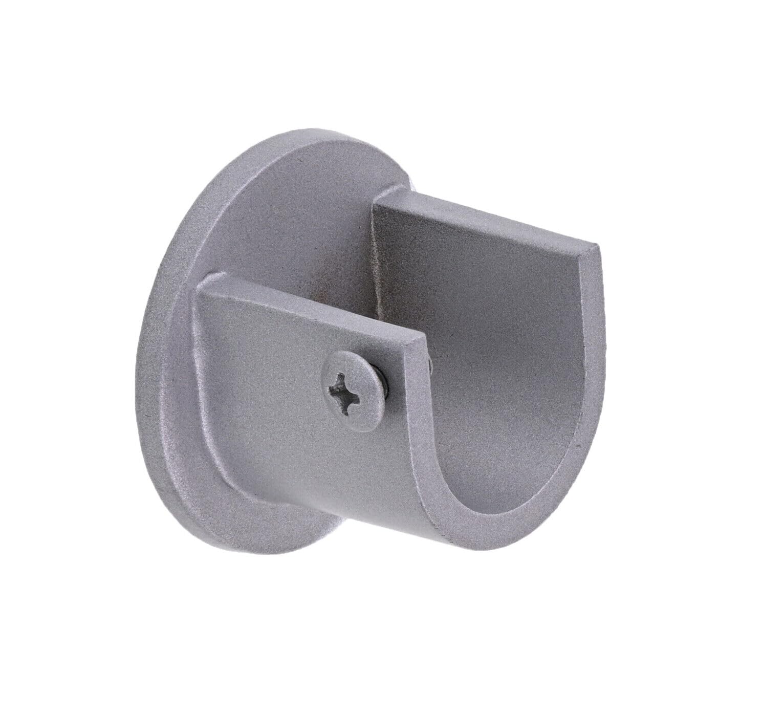 Lister Cartwright 19mm Curtain Pole Brackets with Adjustable ScrewsPlastic Finish (Pack of 1) -Matt Silver (Wall Bracket)