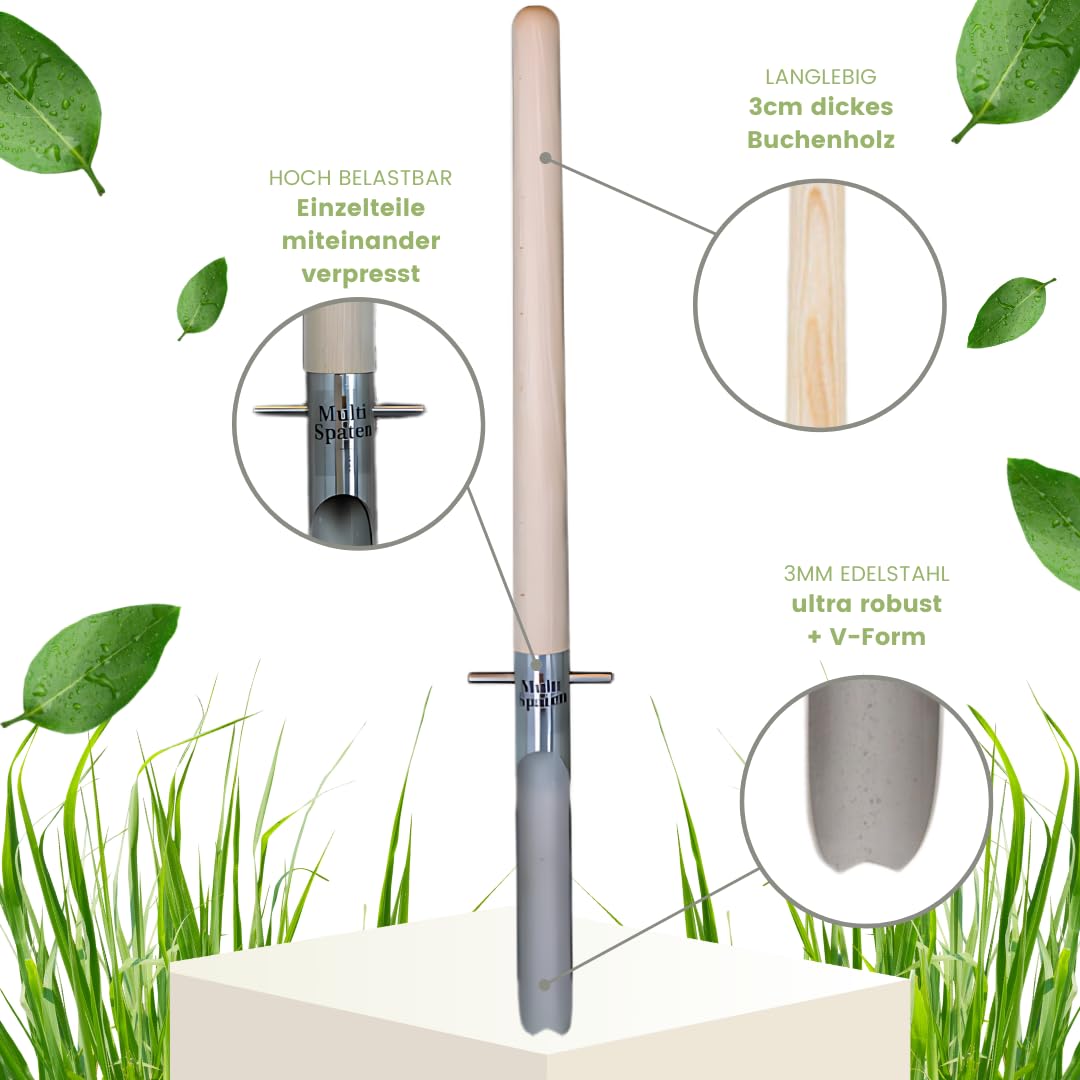 Mini | Unkrautstecher [65cm] aus Edelstahl für Unkraut mit Langen Wurzeln [Made IN Germany] Löwenzahnstecher zum entfernen der kompletten Unkraut Wurzel [SEHR STABIL & LANGLEBIG]