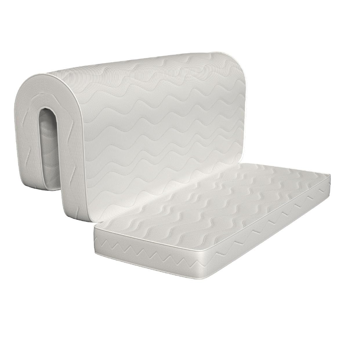 MiaSuite Materasso per Divano Letto, Misura 160x190, Modello Pronto Letto, Piega su Seduta, pretaglio a 60cm, Ortopedico con Dispositivo Medico