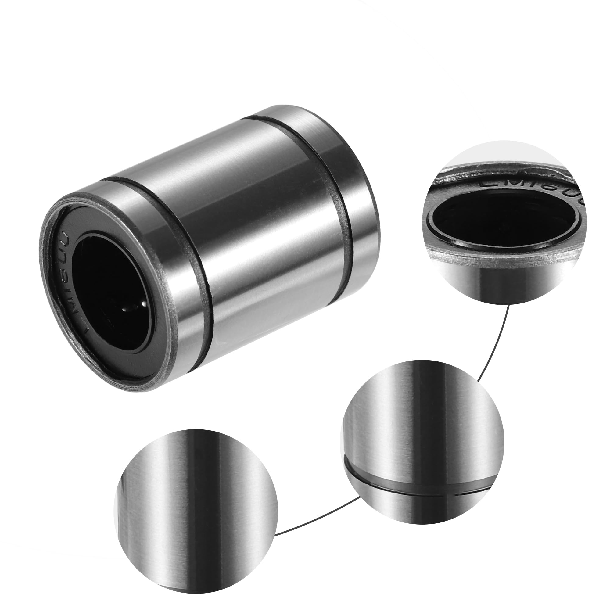 Lot De 2 Roulements Linéaires LM16UU – Alésage 16 Mm, Diamètre Extérieur 28 Mm, Longueur 37 Mm, à Billes En Acier Chrome