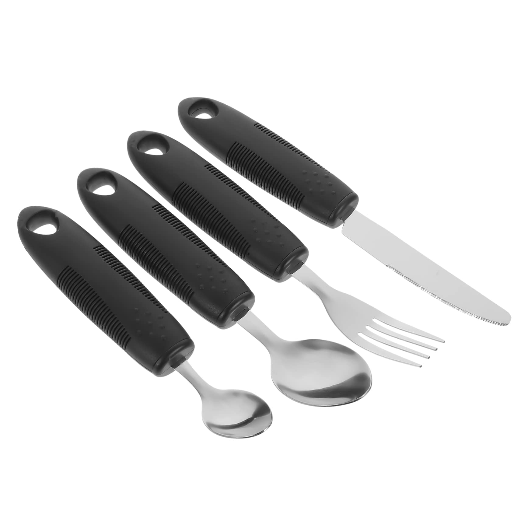 Outanaya 1Set Adaptive Tableware for Elderly Non Slip Utensils for Disabled Adults Portable and Lightweight Cutlery with Ergonomic Design for Easy Grasping and Eating