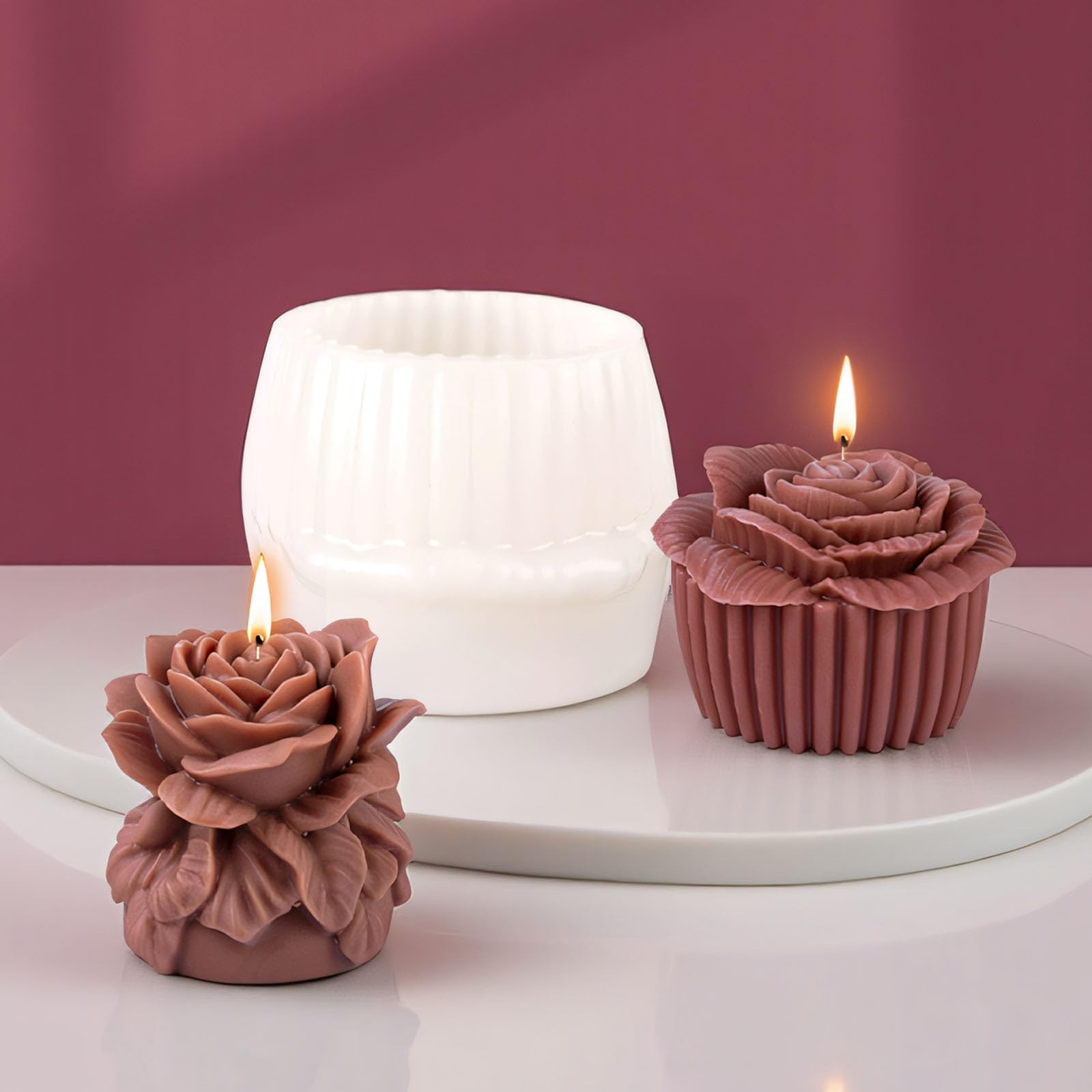 Molde de silicona para velas de flores, moldes de fundición hechos a mano, moldes de yeso, suministros de manualidades para decoración de bodas