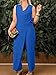 Women's Casual V-Neck Cross Strap Jumpsuit, Solid Color Loose Sleeveless Tie-Waist Dressy Jumpsuits for Evening Party (Black,M)