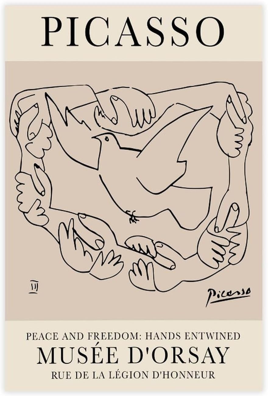 Peace And Freedom by Pablo Picasso Canvas Poster Dove 40x65cm Frameless