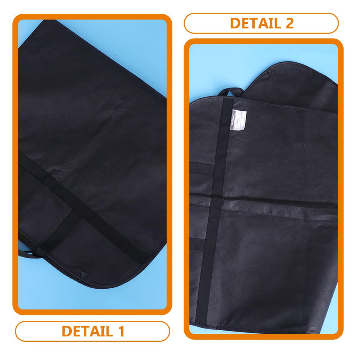 Fundas para Ropa de Traje Negras de Tela No Tejida, 5 Piezas | Reutilizables y Lavables, Plegables para Armario, Uso Familiar, Fáciles de Transportar