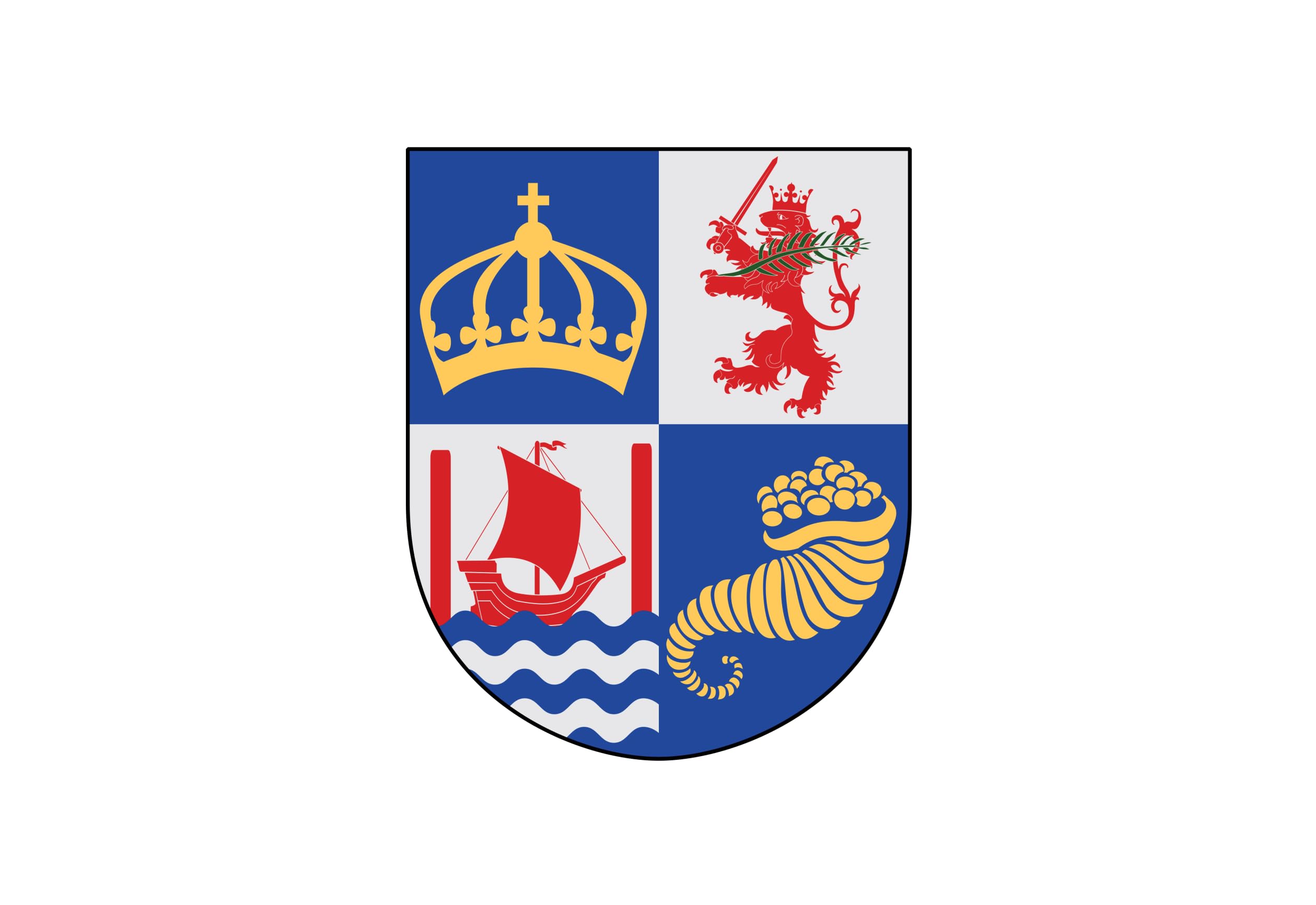 Drapeau Landskrona Suède finitions haute qualité pour mât et bateau