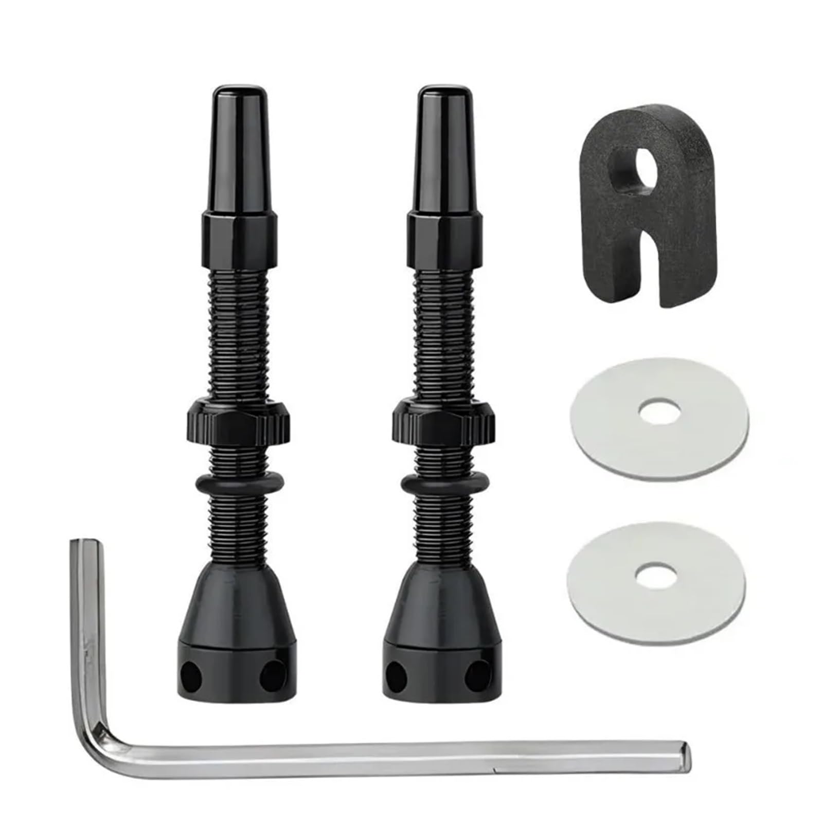 1/2/5 pezzi 44 mm valvola tubeless in alluminio stile Presta for bici da strada e mountain bike design antiriflusso cerchi pneumatici aggiornamenti(Black 44mm-5PCS)