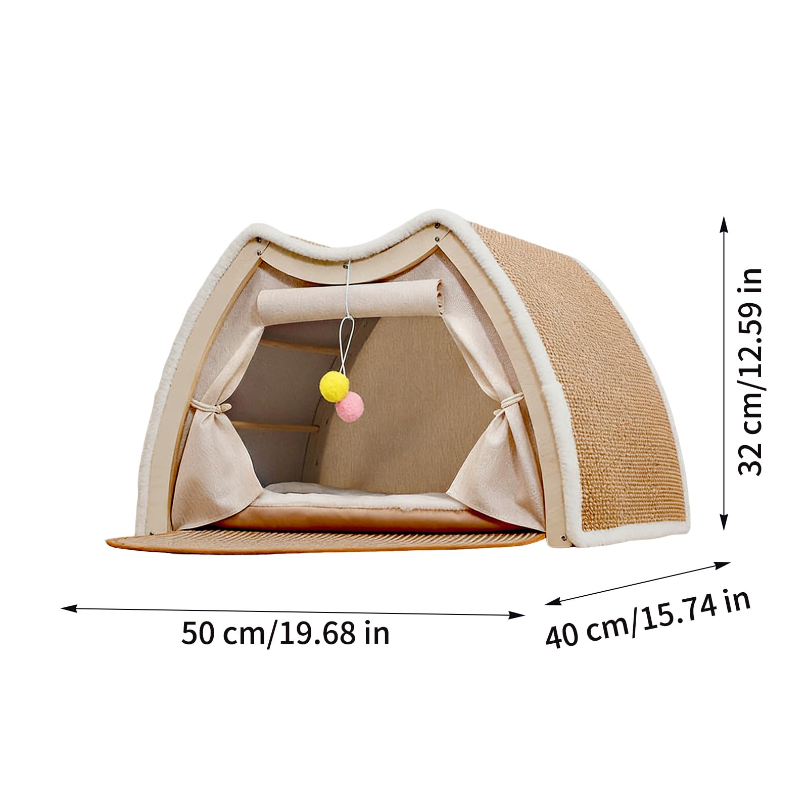 Casa para Gatos Rascador de Sisal para Descanso y Juego de | Grande Cama Cueva para Gatos Para Descanso Y Juego En Hogar Interior Salón Habitación Mascotas Suelo E Invierno