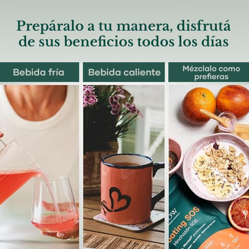 Glow Bloating SOS, Alivio de Hinchazón para Mujeres con Morosil y Enzimas Digestivas, para Retención de Líquidos, Apoyo al Metabolismo, Salud Intestinal y Sistema Inmunológico, Sin Hormonas | Alivio de la hinchazón para mujeres, apoyo al metabolismo, enzi