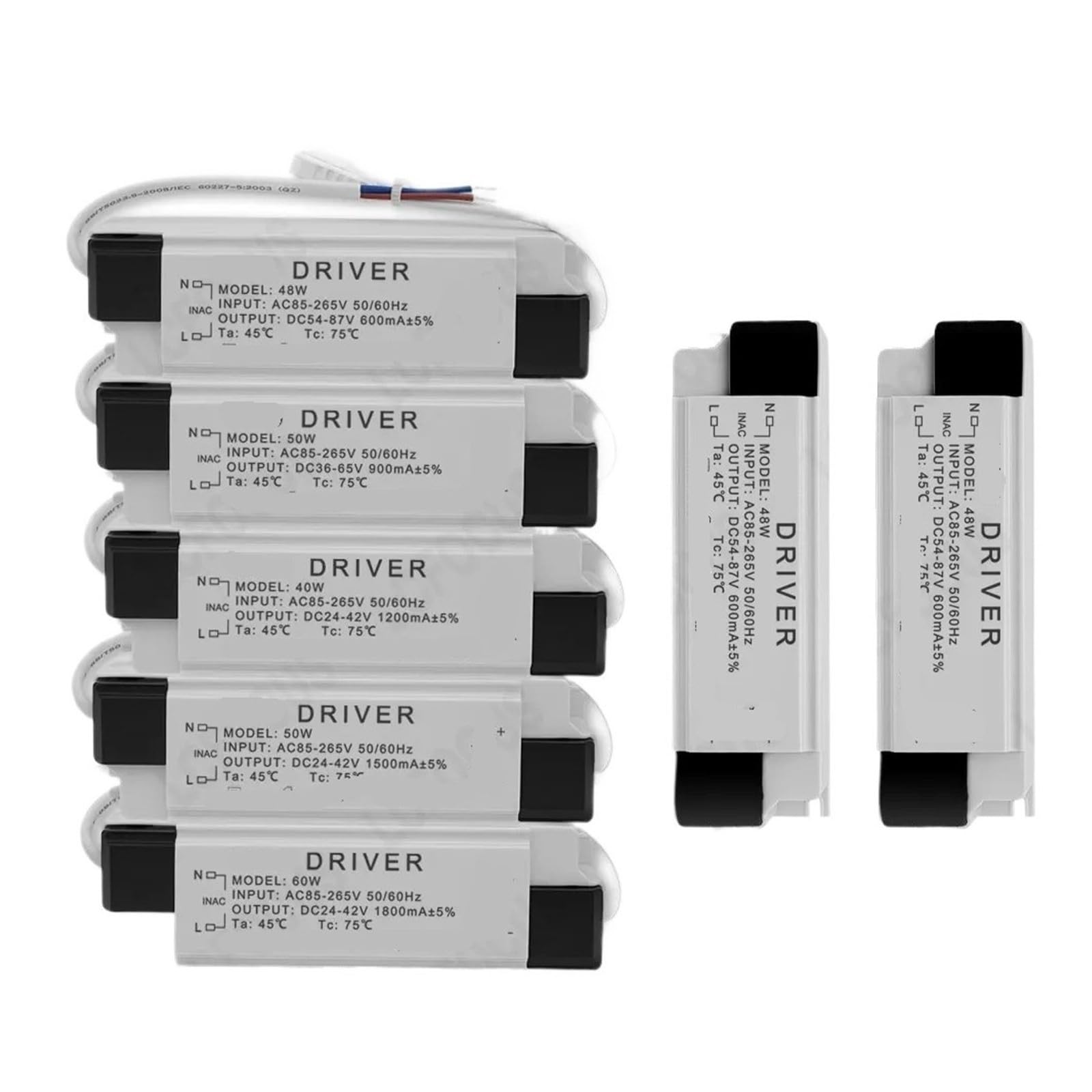 Controlador DC 54-87V 36-65V 24-42V Transformador de iluminación